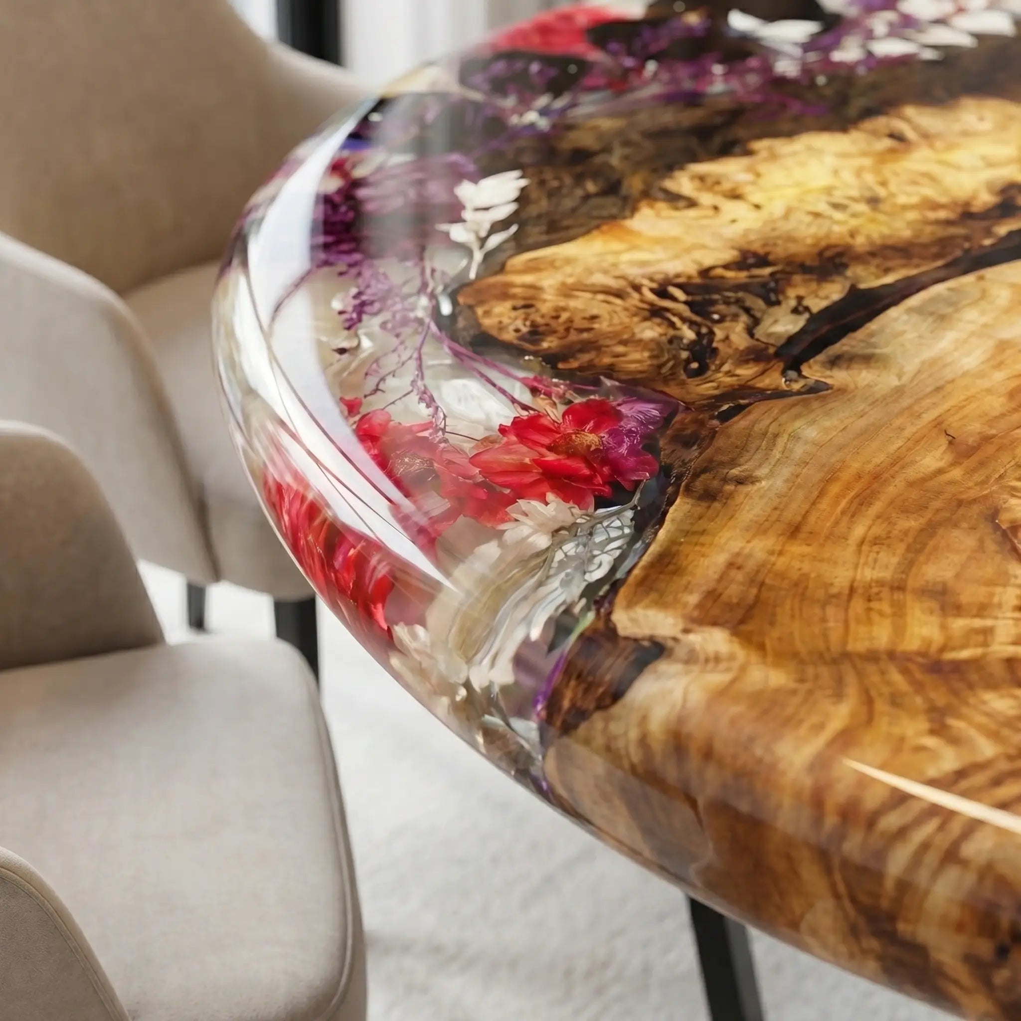 Custom-Walnut-Epoxy-Resin-Round-Flower-Coffee-Table-Clear-Resin-ETT-33-21