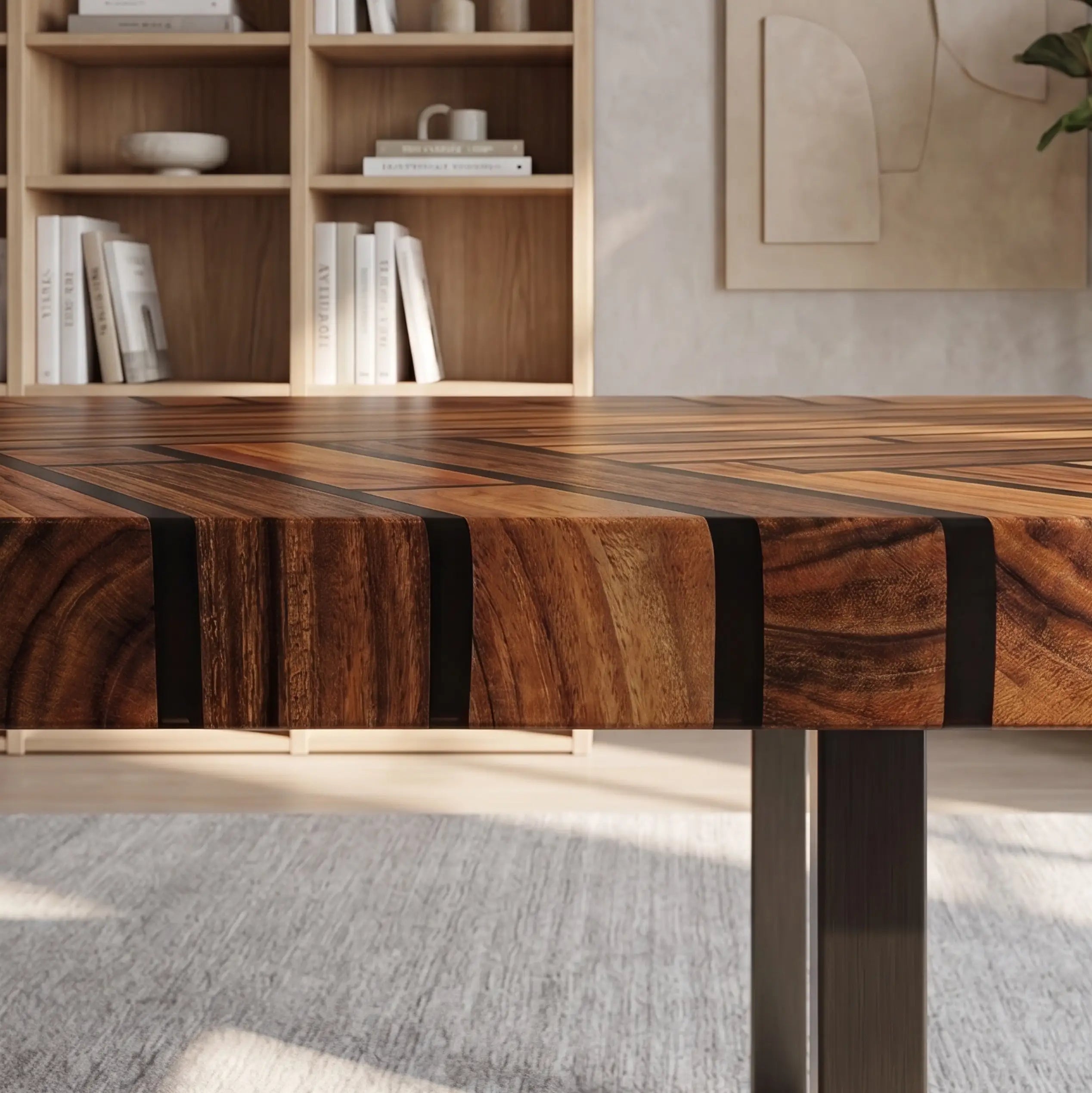 Custom Black Walnut and Solid Black Resin “Matrix” Series Desk RD-24