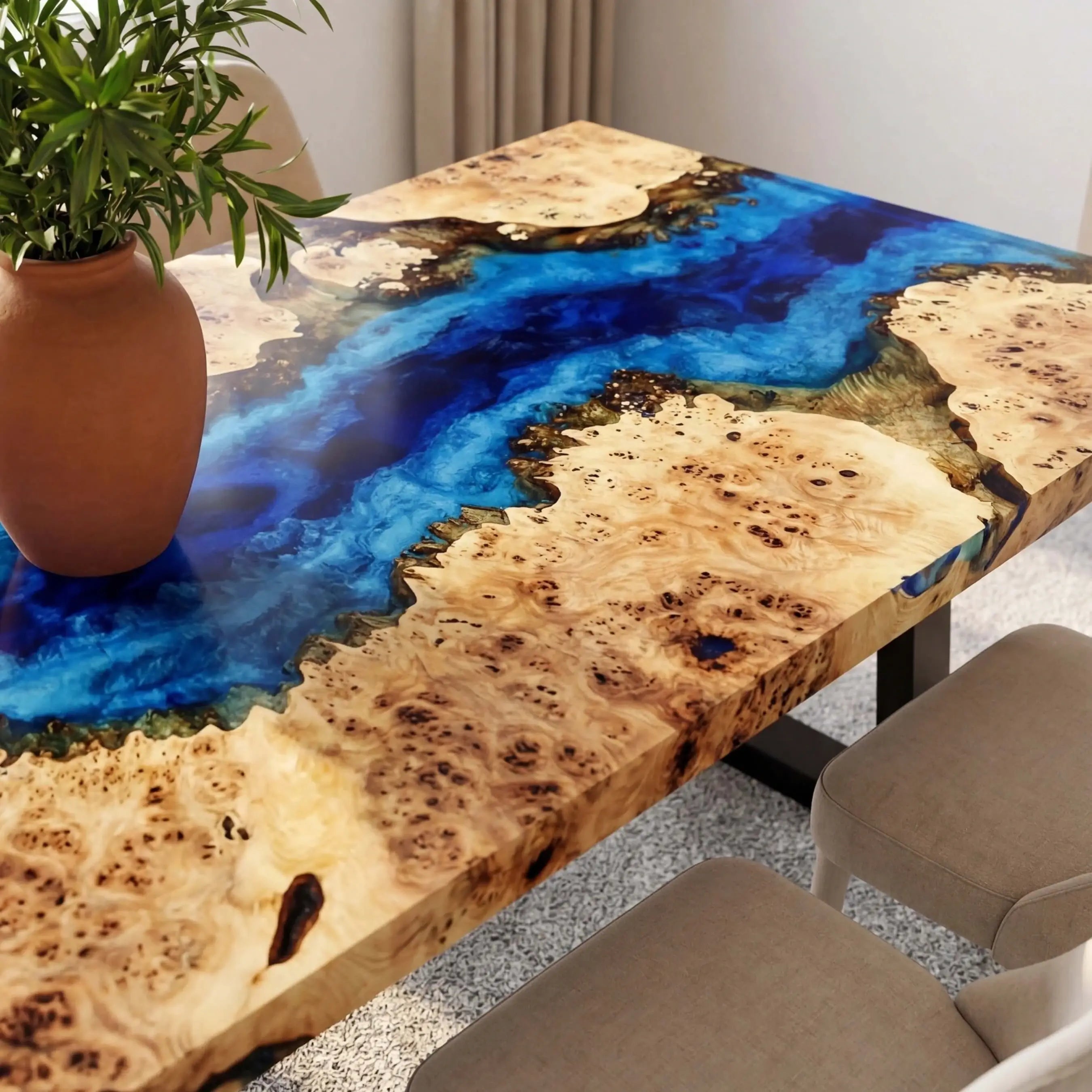 CustomPoplarEpoxyResinRiverTableBlueWavesQRT-52-20
