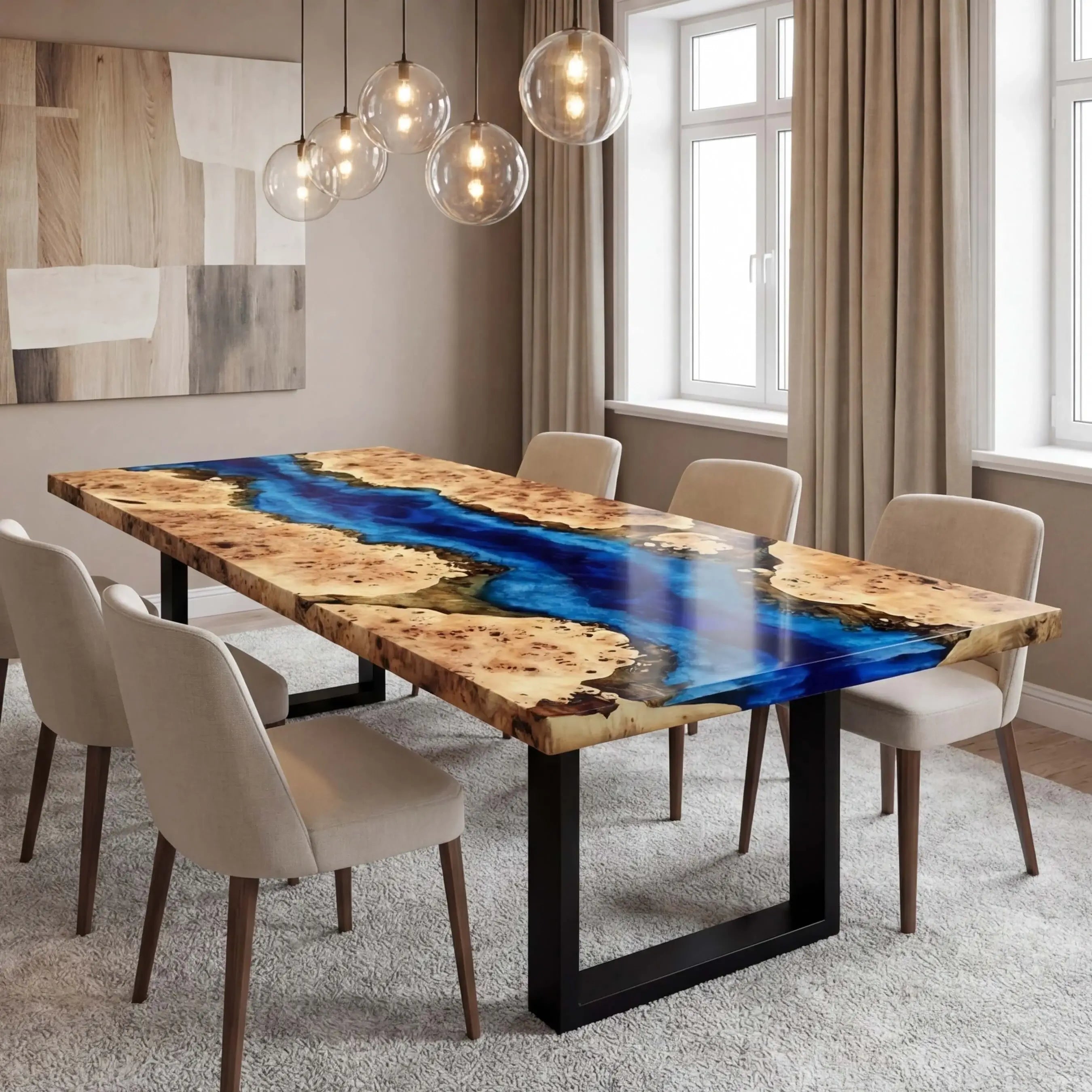 CustomPoplarEpoxyResinRiverTableBlueWavesQRT-52-21