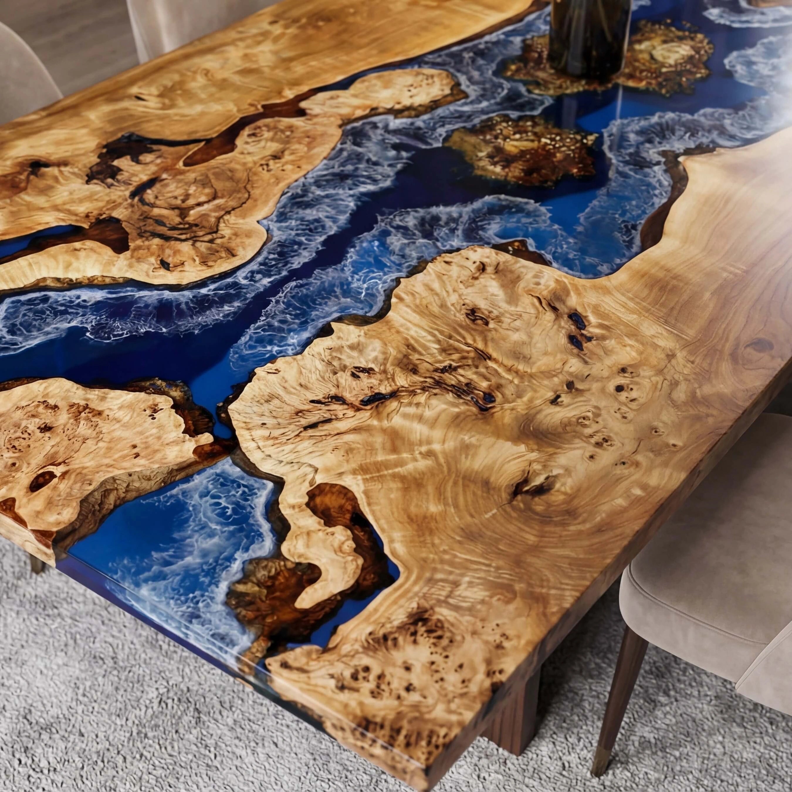 CustomPoplarWoodEpoxyResinRiverTableBlueResinORT-90-23