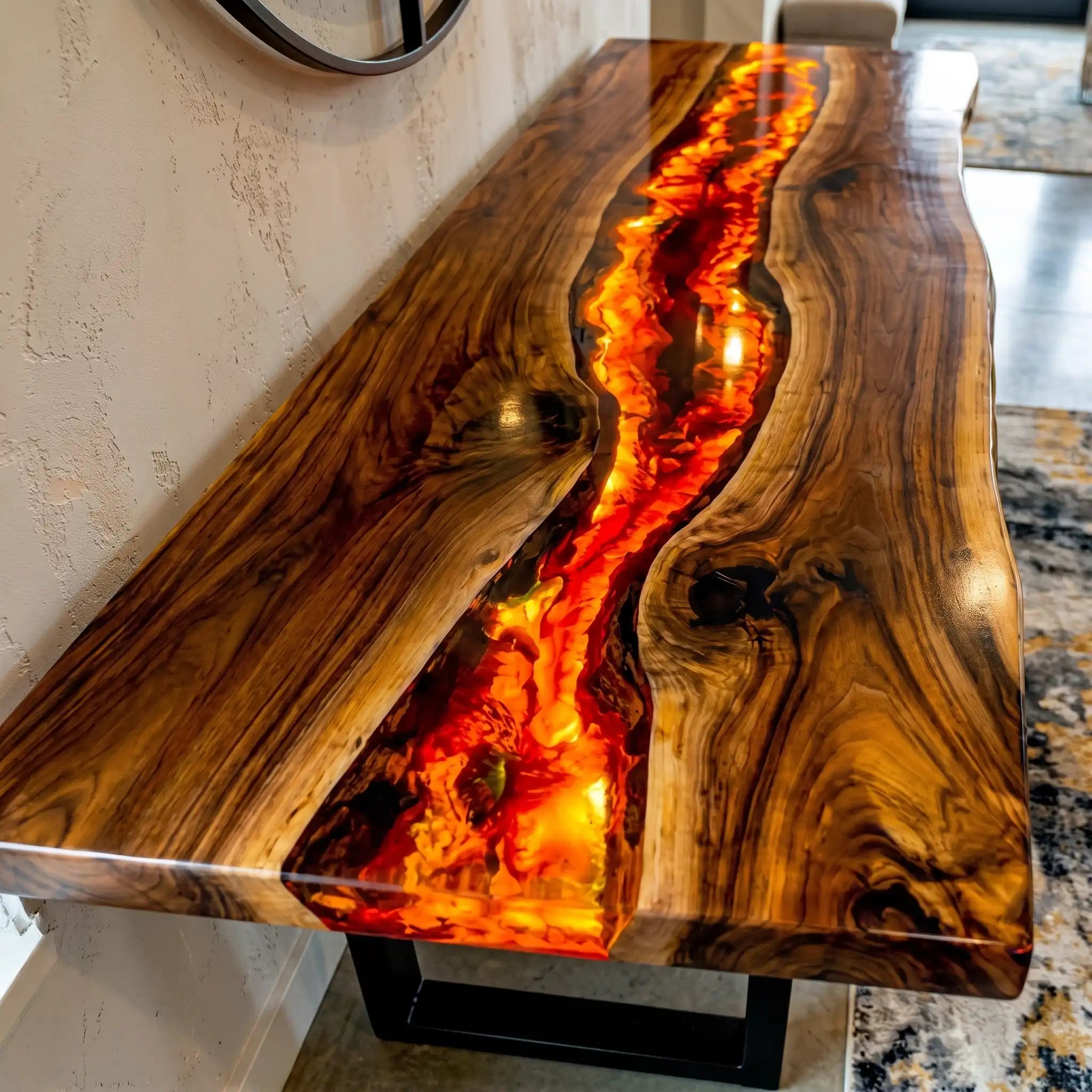 Custom Black Walnut Epoxy Resin Rectangular Table Full Payment $6,912.34 for Curtis Atkinson