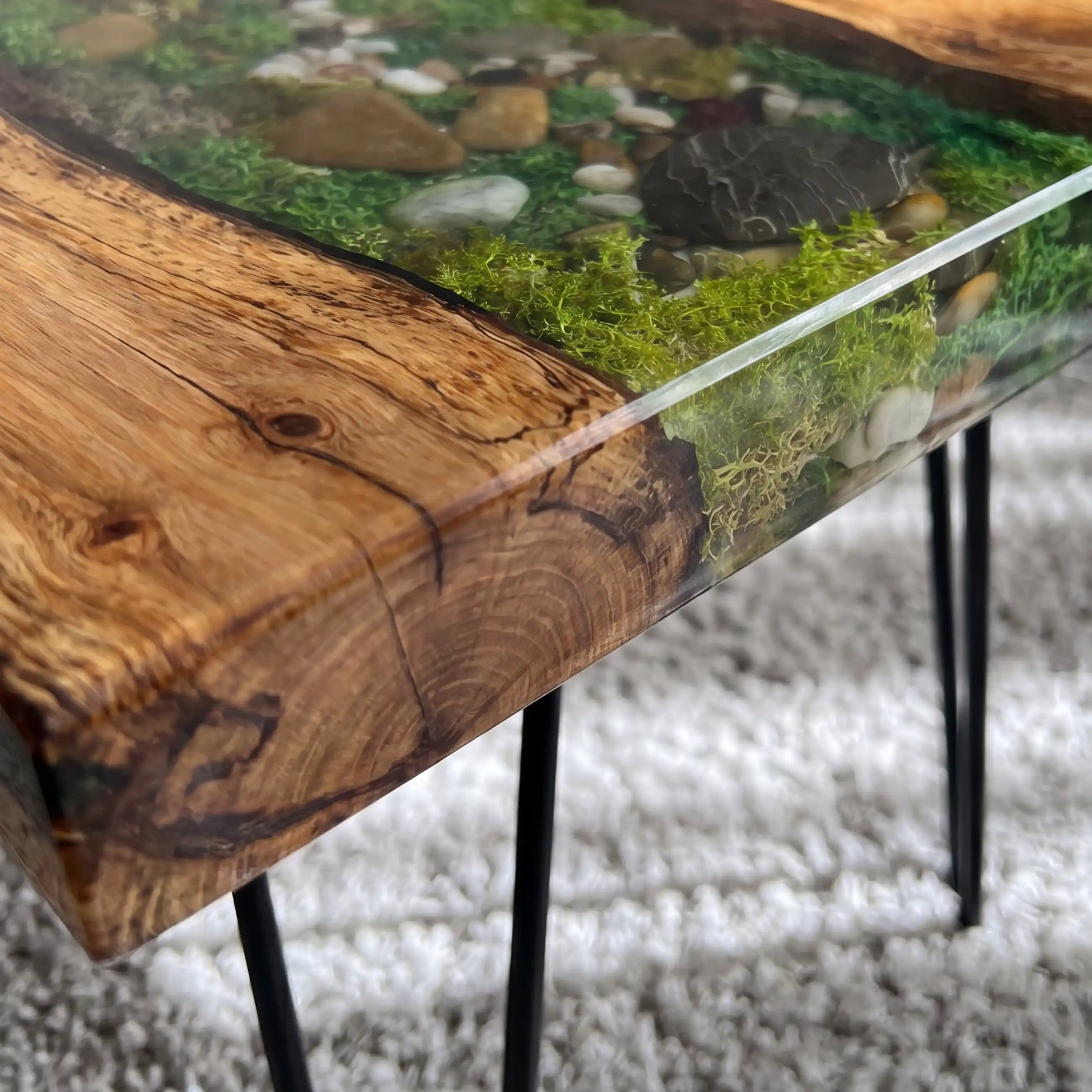 Walnut & Coffee Bean Resin Round Coffee Table WRT36