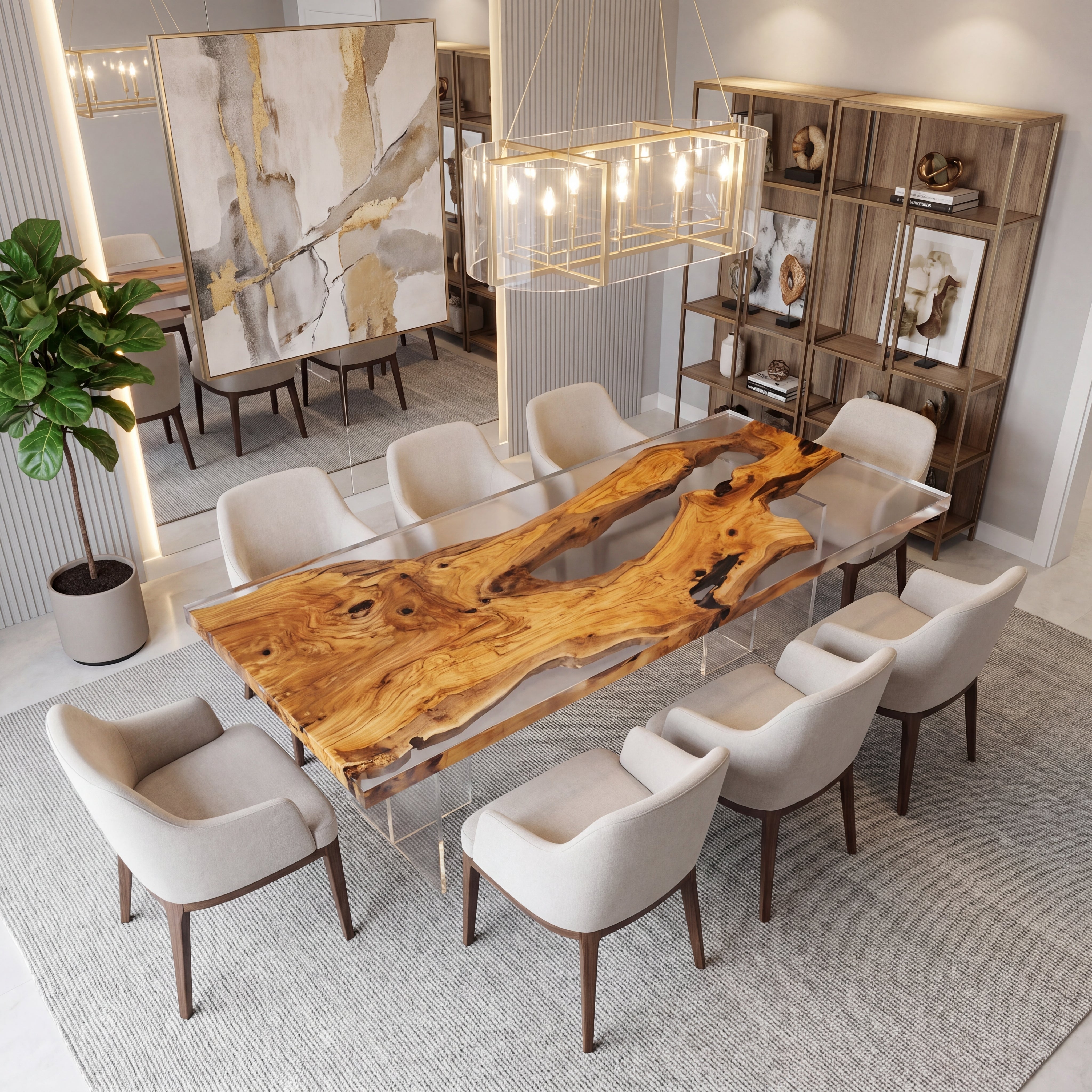 Custom Olive Epoxy Resin Table Clear/transparent Resin 72'' x 30'' x 1.96'' $4136.28 for Cory Neale