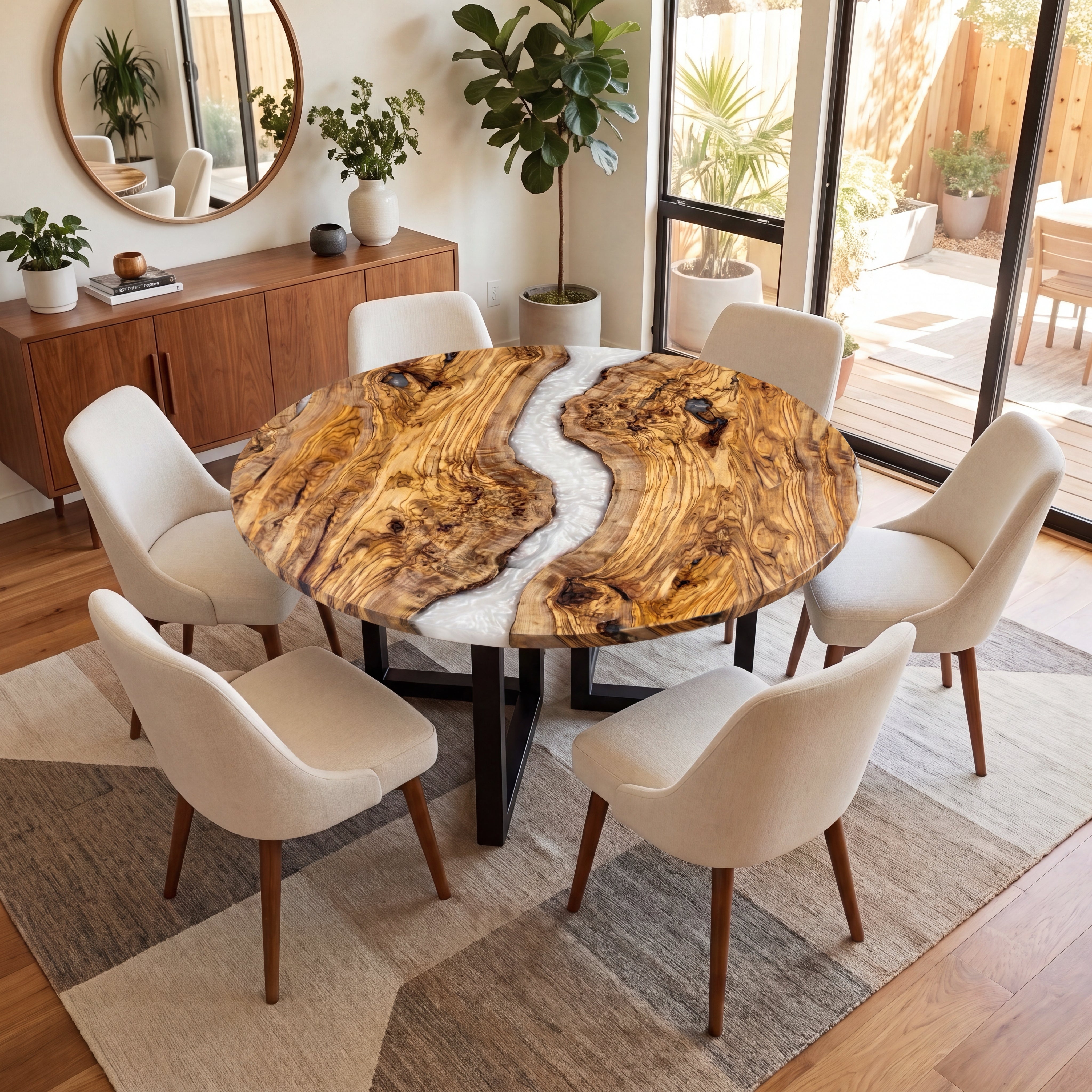Custom Olive Epoxy Resin Round Table Full Payment $2,742.24 for Deborah Morey