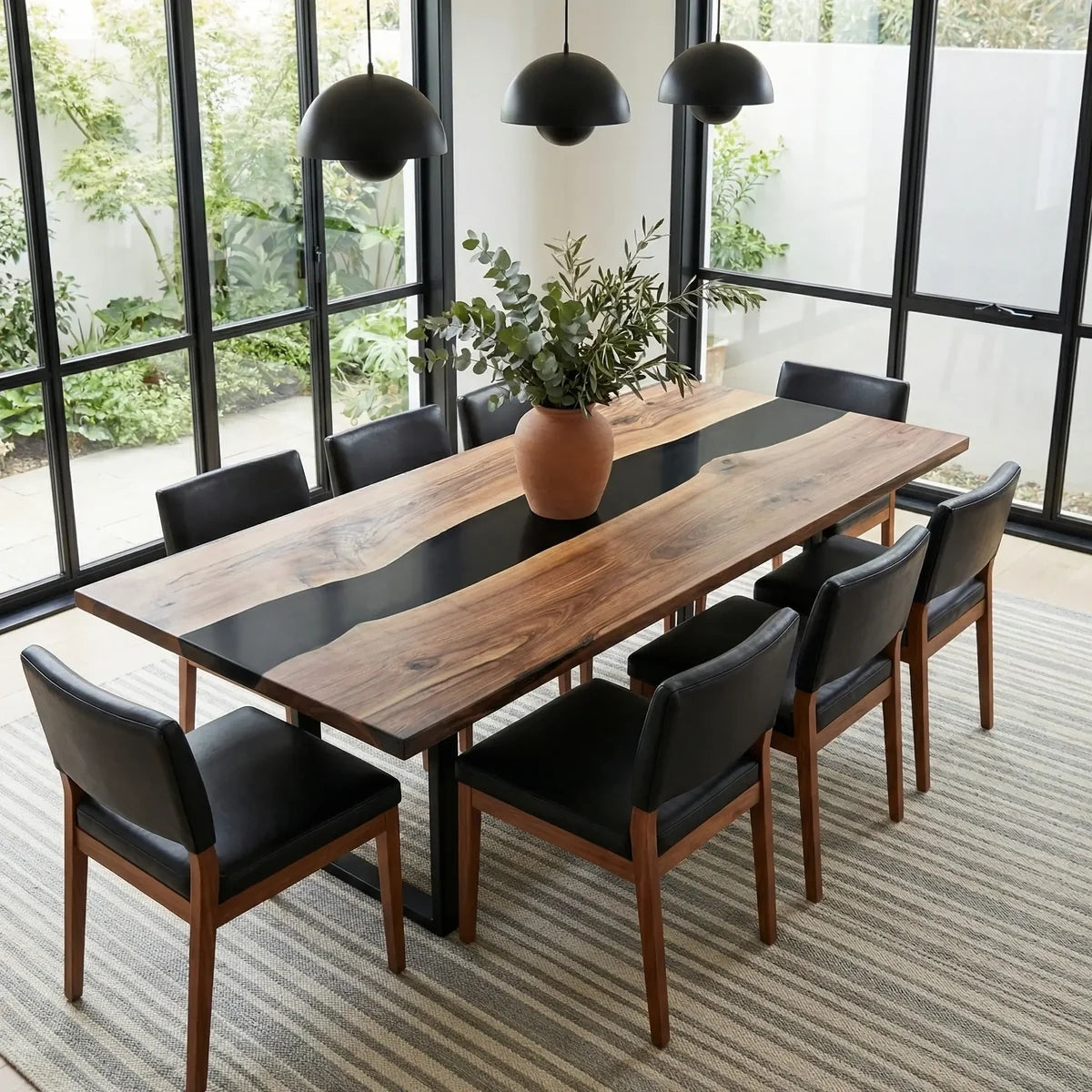 Custom Black Walnut Epoxy Resin Rectangular Table Full Payment $2,748.48 for Natalie Cadden