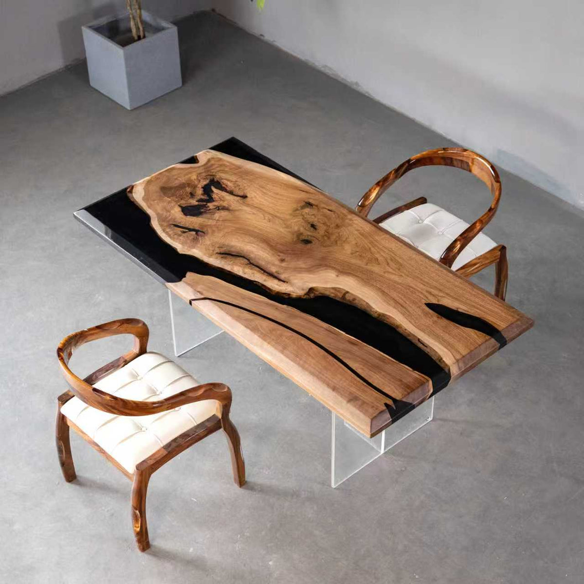 Custom Black Walnut Epoxy Rectangular Coffee Table Full payment $1,848.58 for Jaren Savage