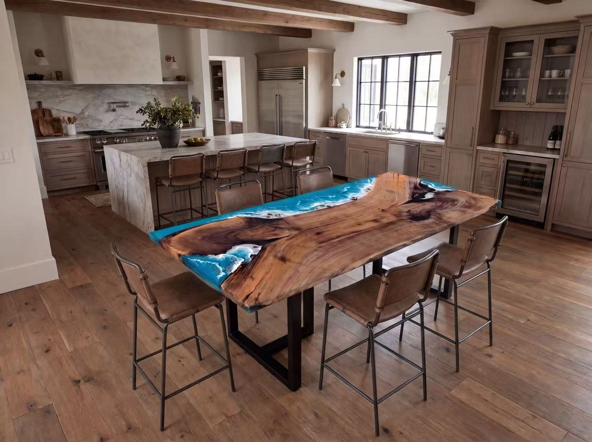 Custom Walnut Epoxy Resin Rectangular Table Full Payment $2,126.84 for Andrew Warren
