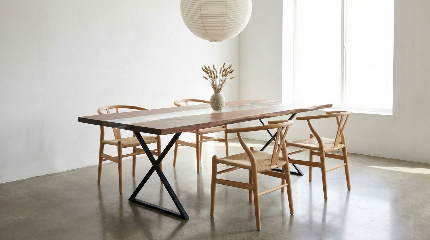 How to Style a Live Edge River Table in a Modern Minimalist Home (Without It Looking Tacky)