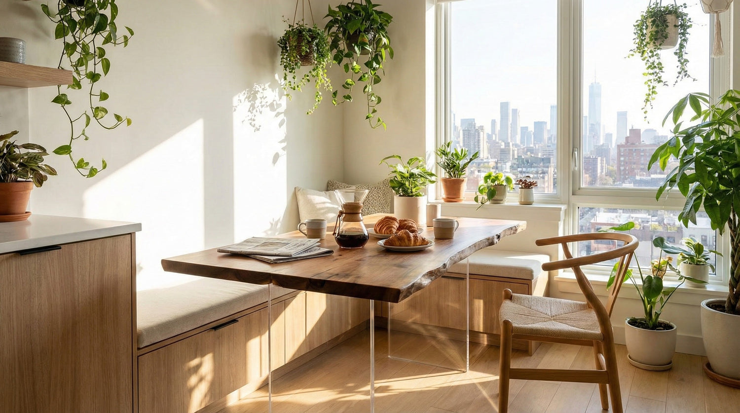 Custom Size Dining Tables for Small Apartments & Breakfast Nooks