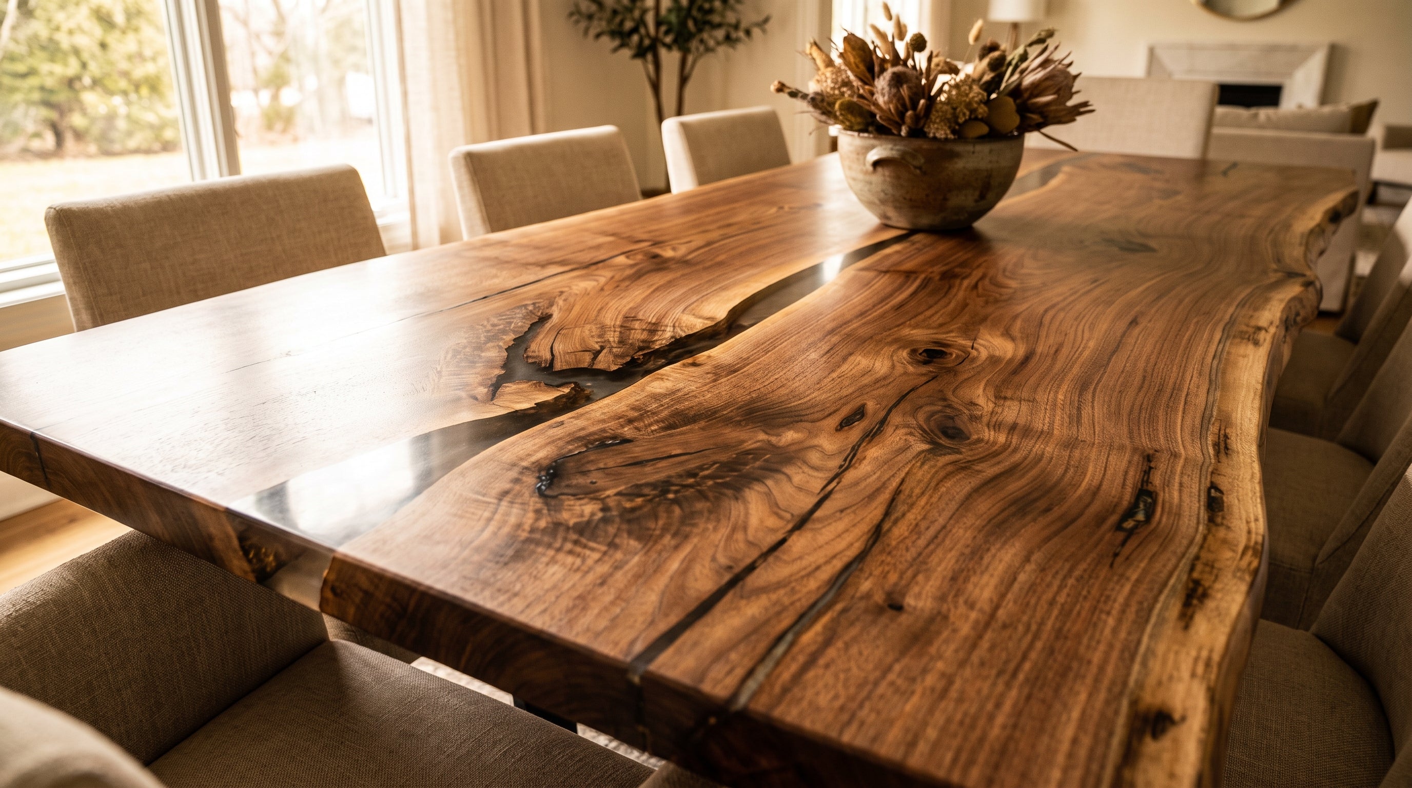 Not Imperfections, But Nature’s Signature: Understanding Cracks, Knots &amp; Wormholes in Live Edge Epoxy Tables