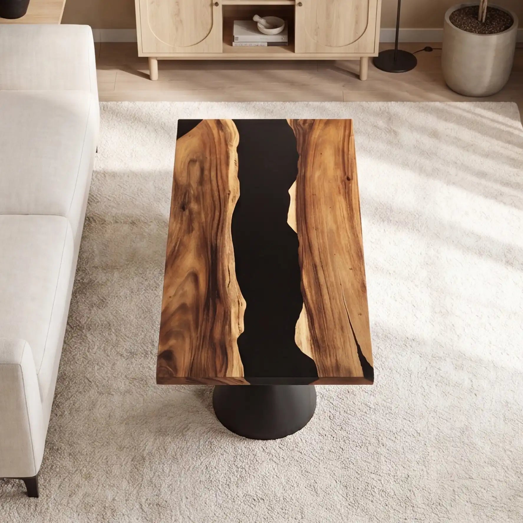 Black Walnut & Black Resin Coffee Table BBC3