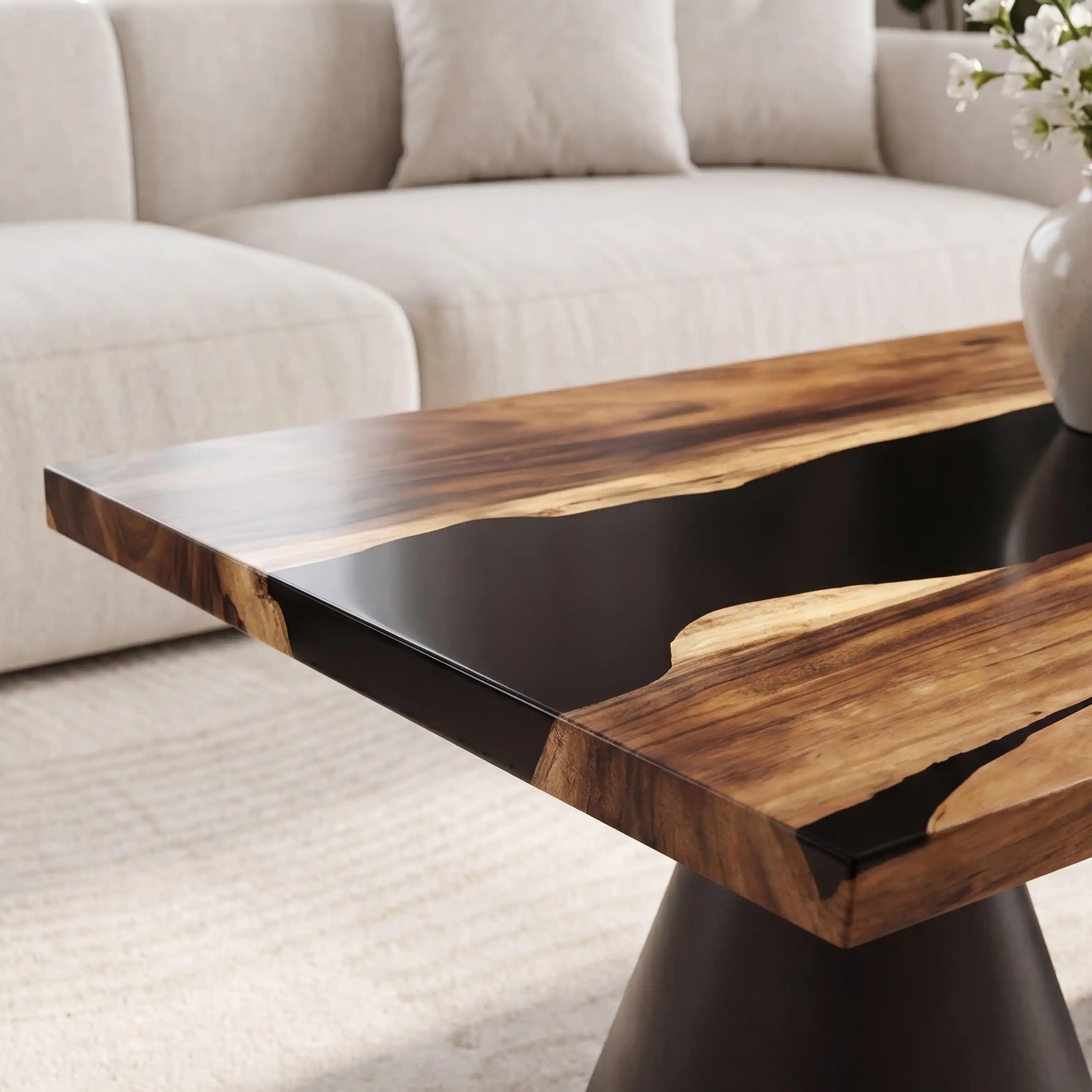 Black Walnut & Black Resin Coffee Table BBC3