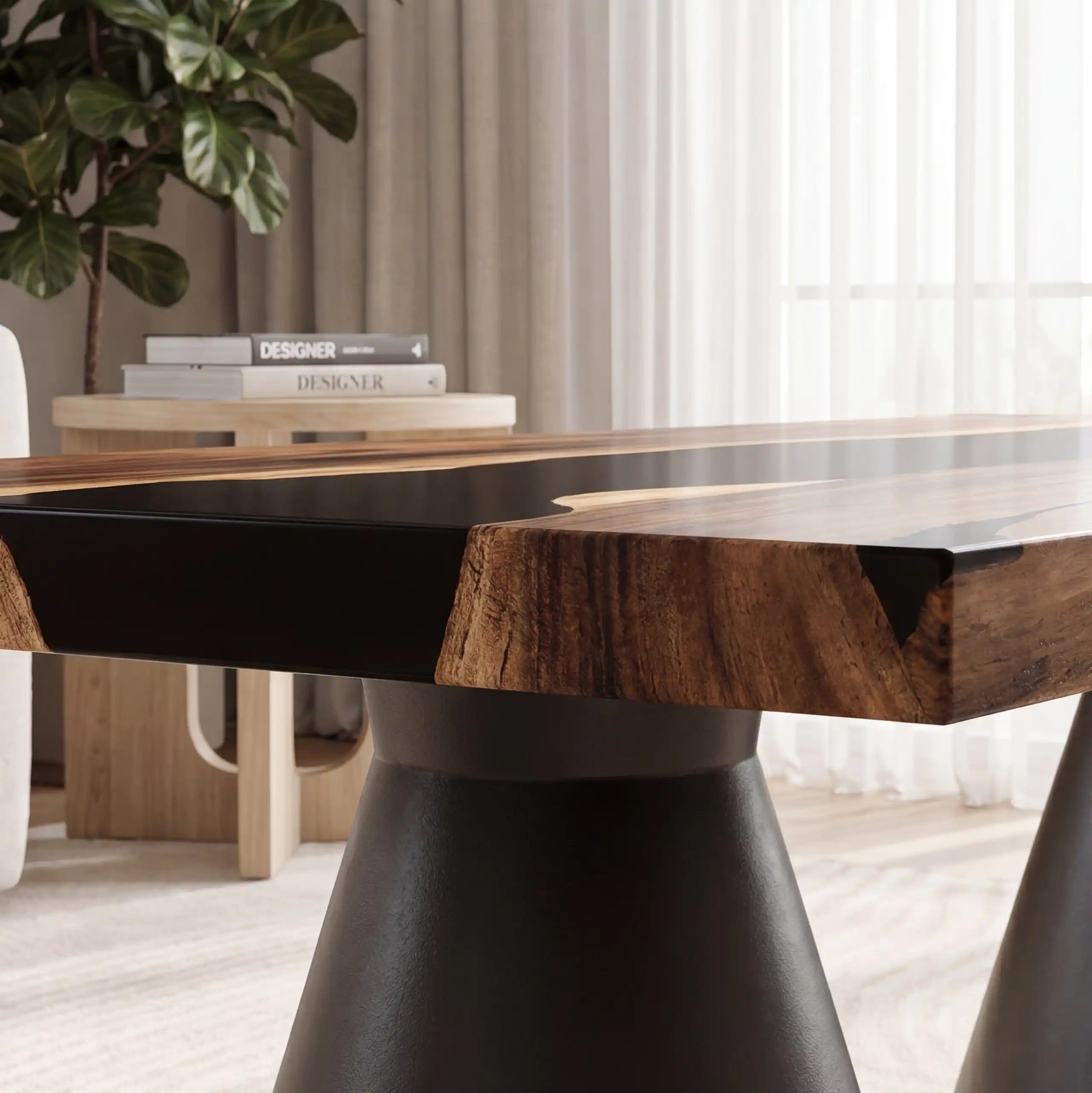 Black Walnut & Black Resin Coffee Table BBC3