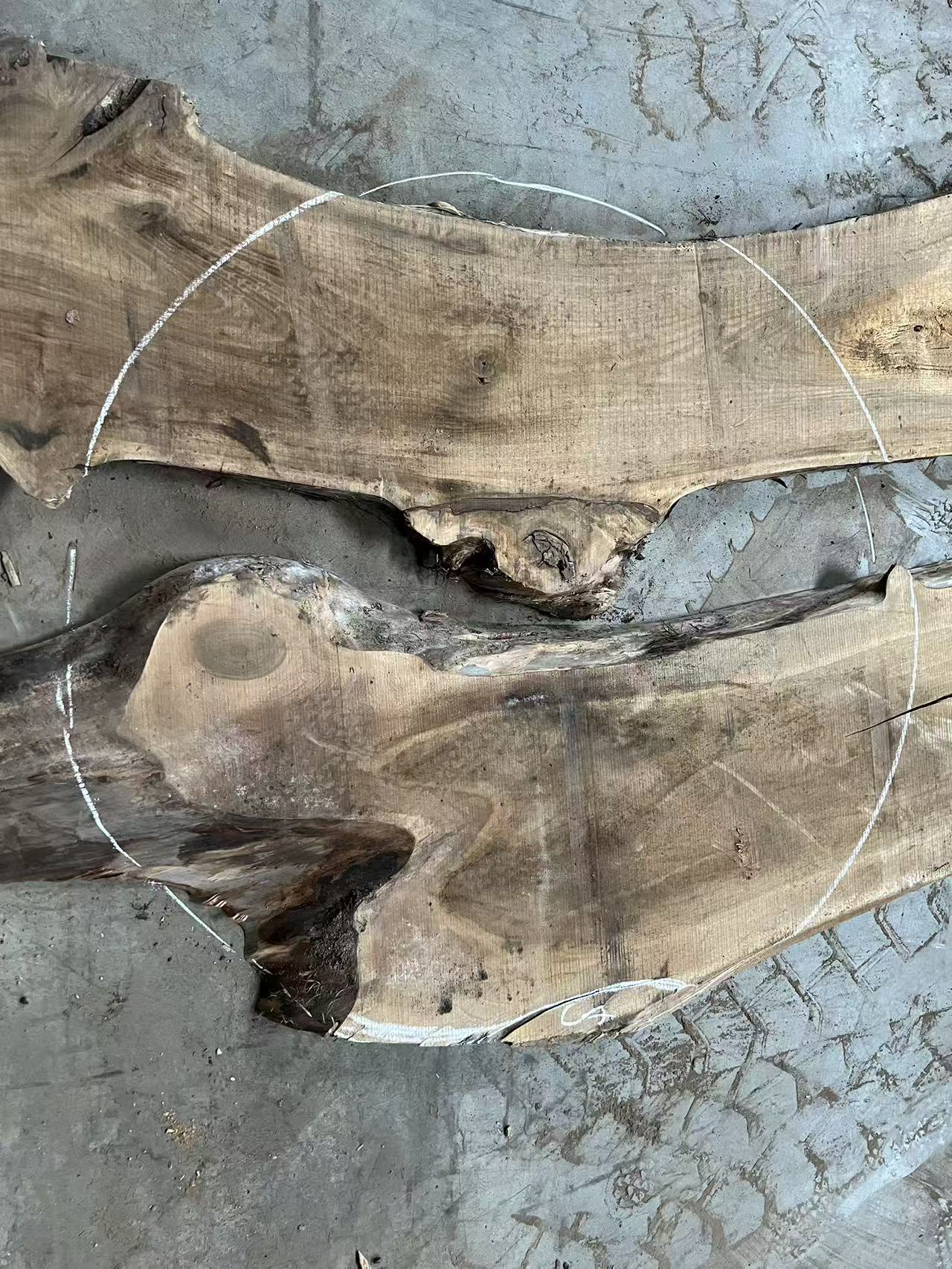 Custom Black Walnut Epoxy Resin Round Coffee Table Black Resin ORT-86