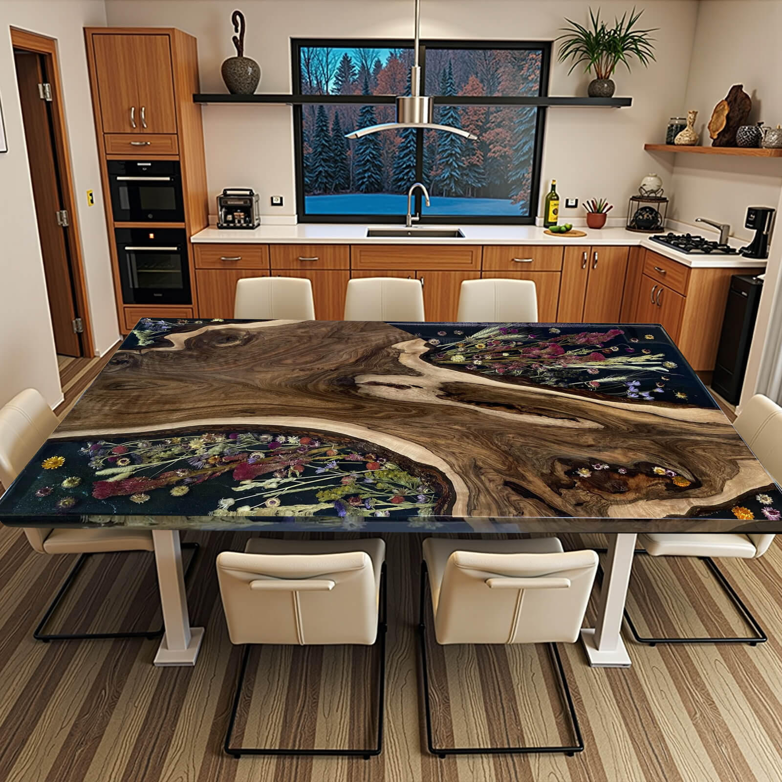 custom-black-walnut-epoxy-resin-rectangular-flower-coffee-table-black-resin-eki-11-63