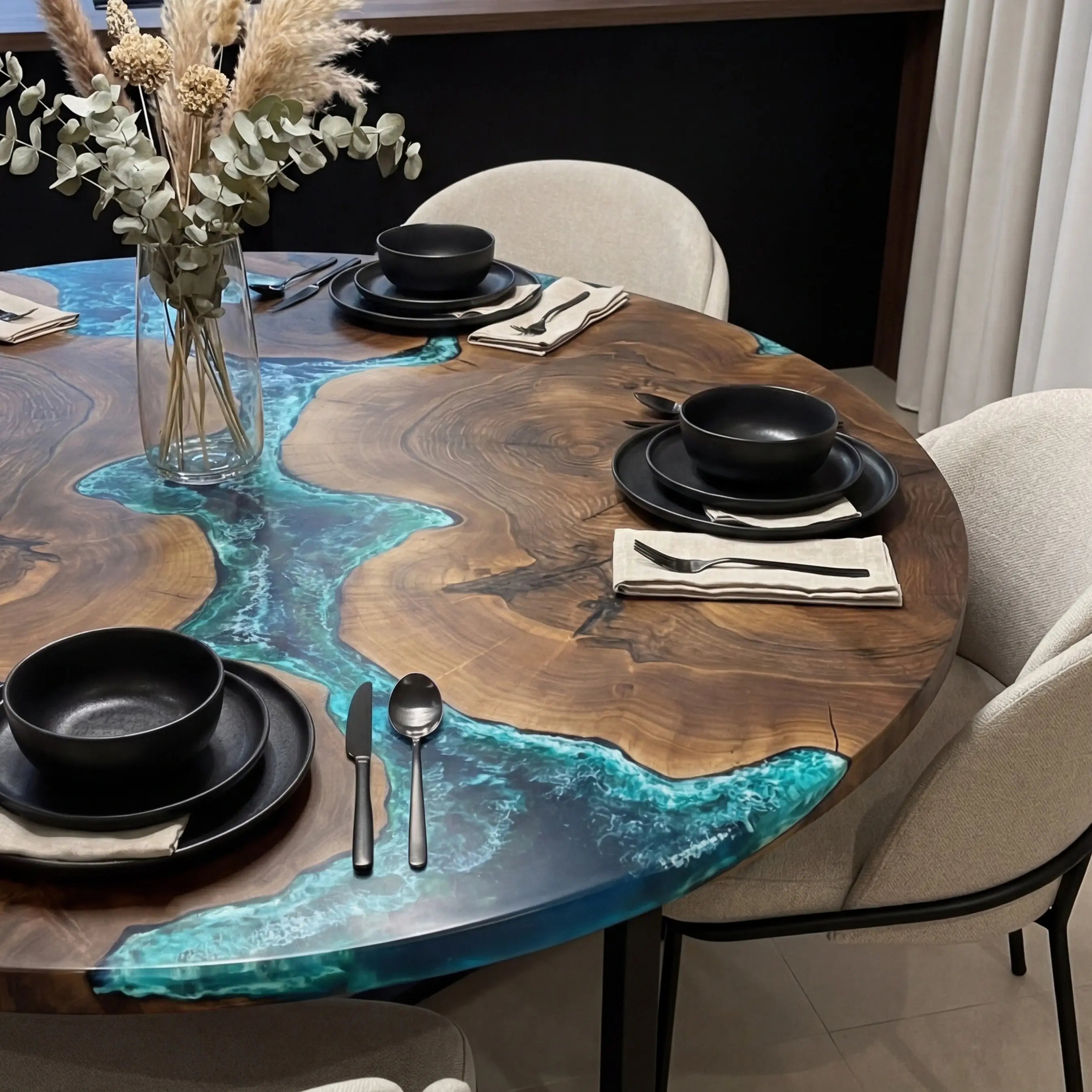 Custom-Black-Walnut-Epoxy-Resin-River-Round-Coffee-Table-Blue-Waves-ORT-76-20