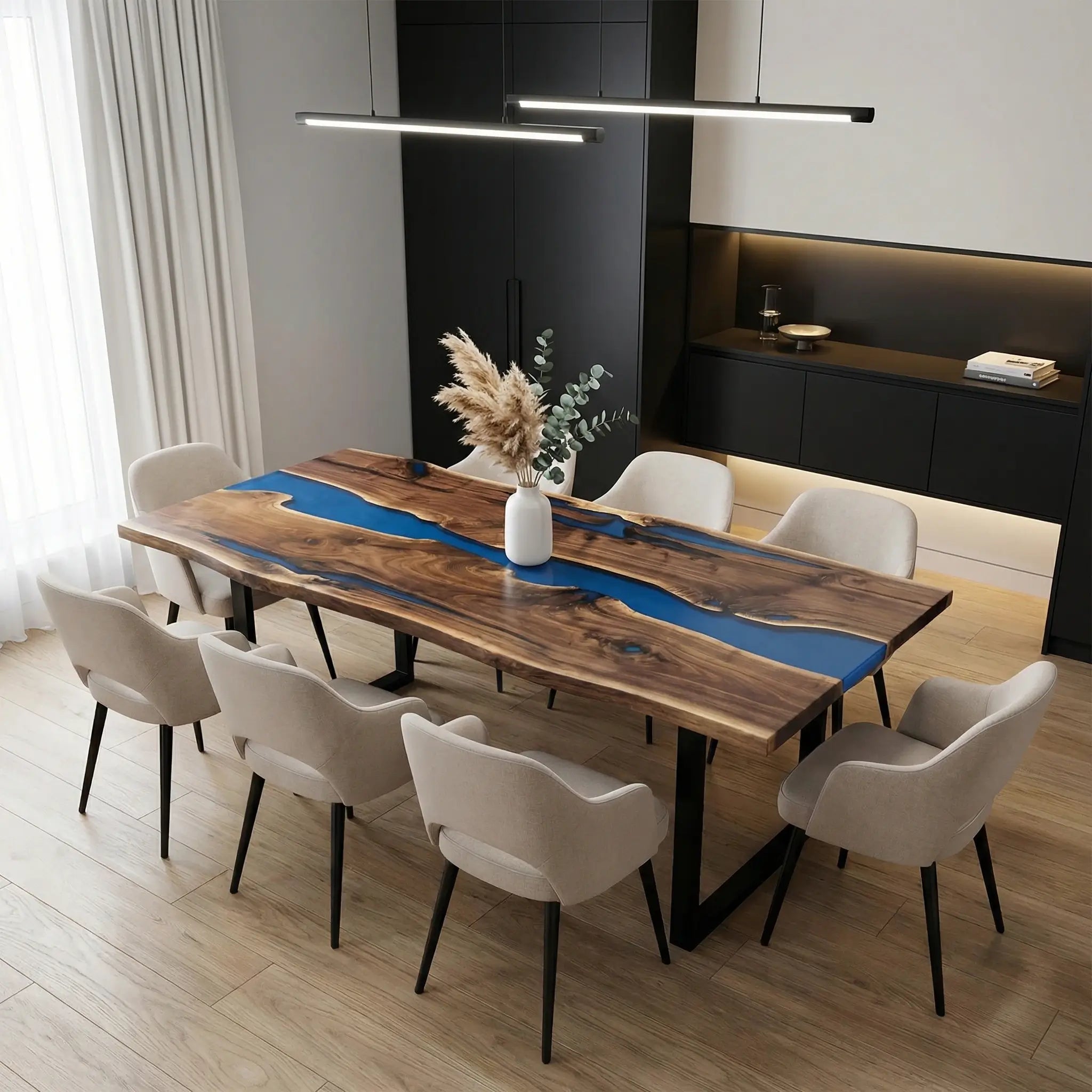 Custom-Black-Walnut-Epoxy-Resin-River-Table-Blue-Resin-JXT-83-19