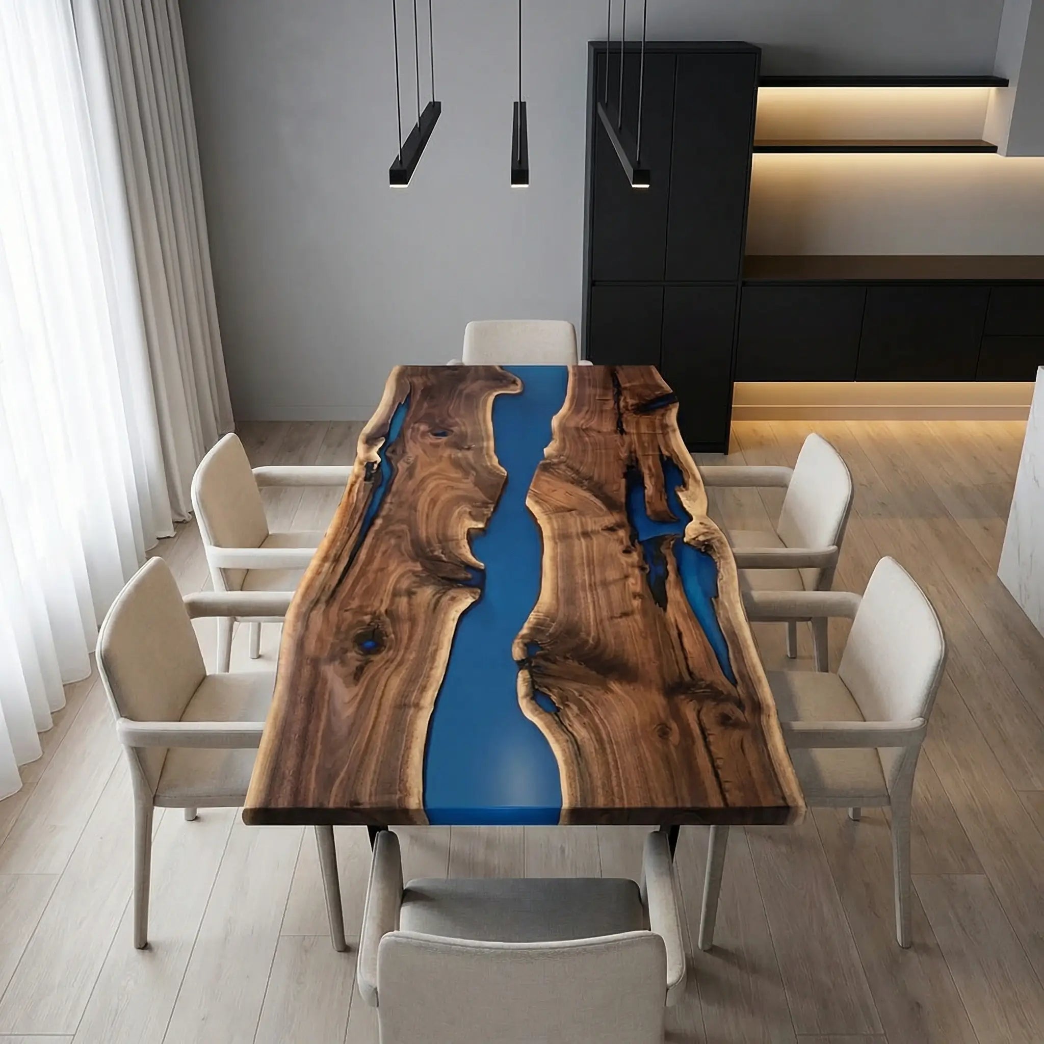Custom-Black-Walnut-Epoxy-Resin-River-Table-Blue-Resin-JXT-83-20