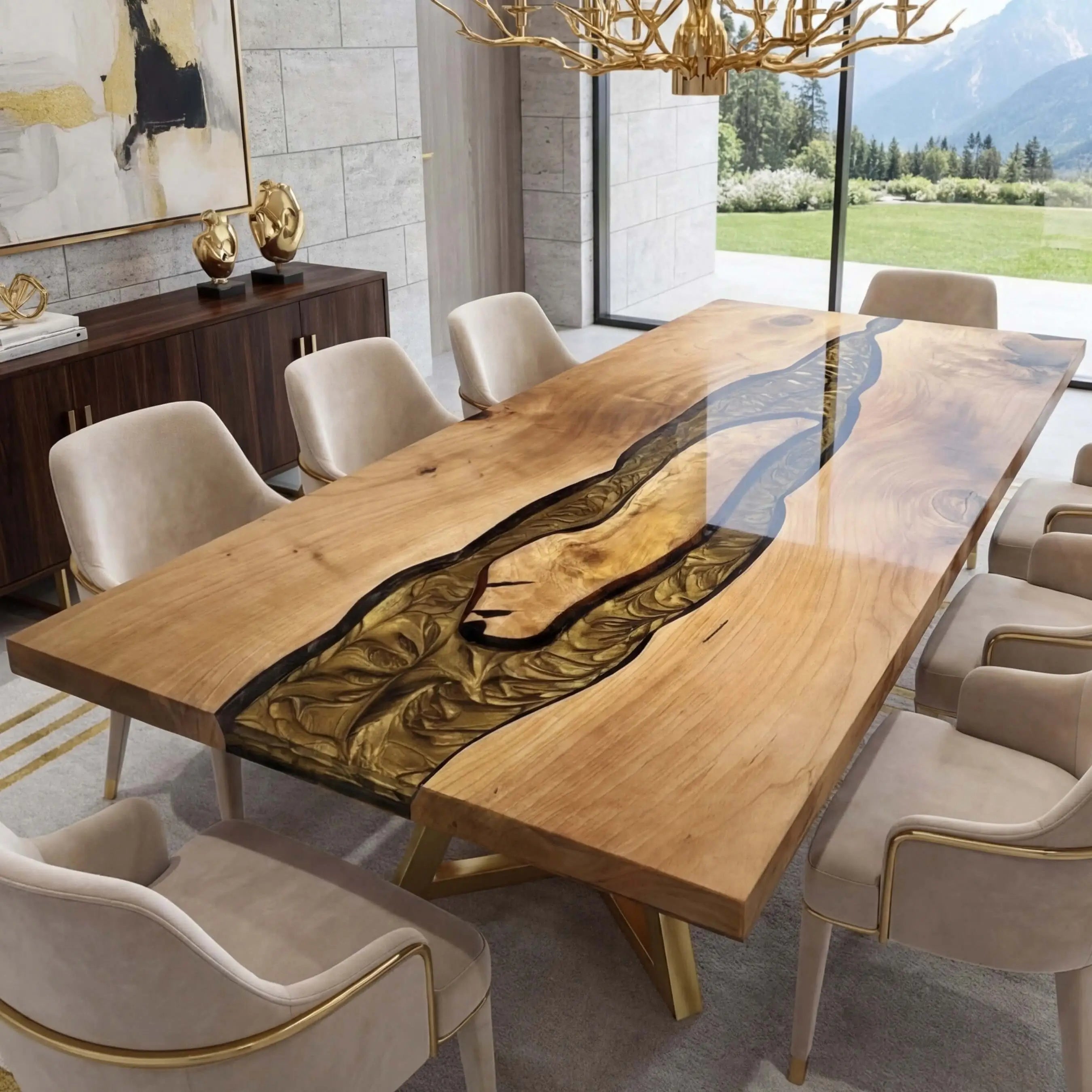 Custom-Black-Walnut-Epoxy-Resin-River-Table-Gold-ERT-78-21