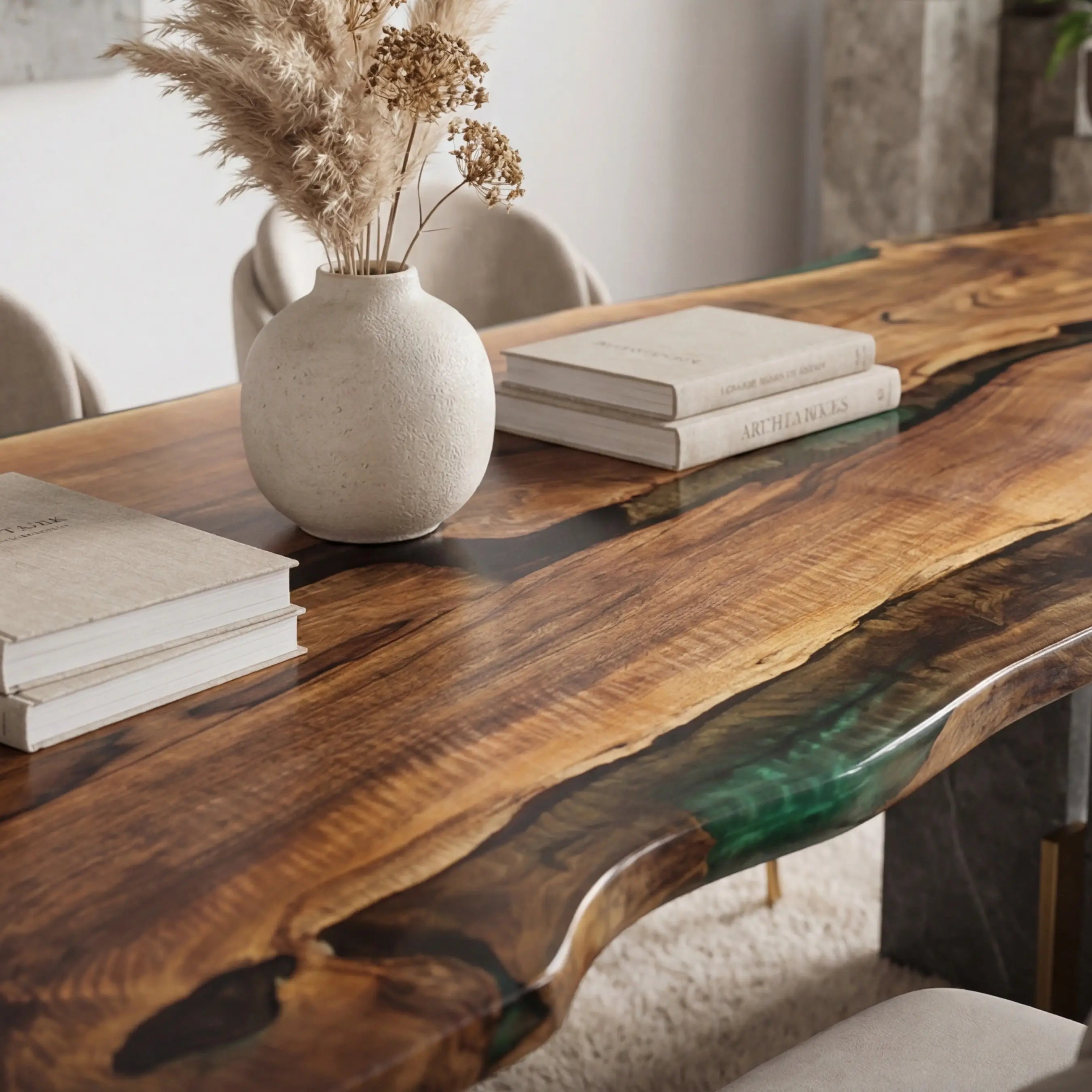 Custom-Black-Walnut-Epoxy-Resin-River-Table-Gold-Green-WRT-75-21