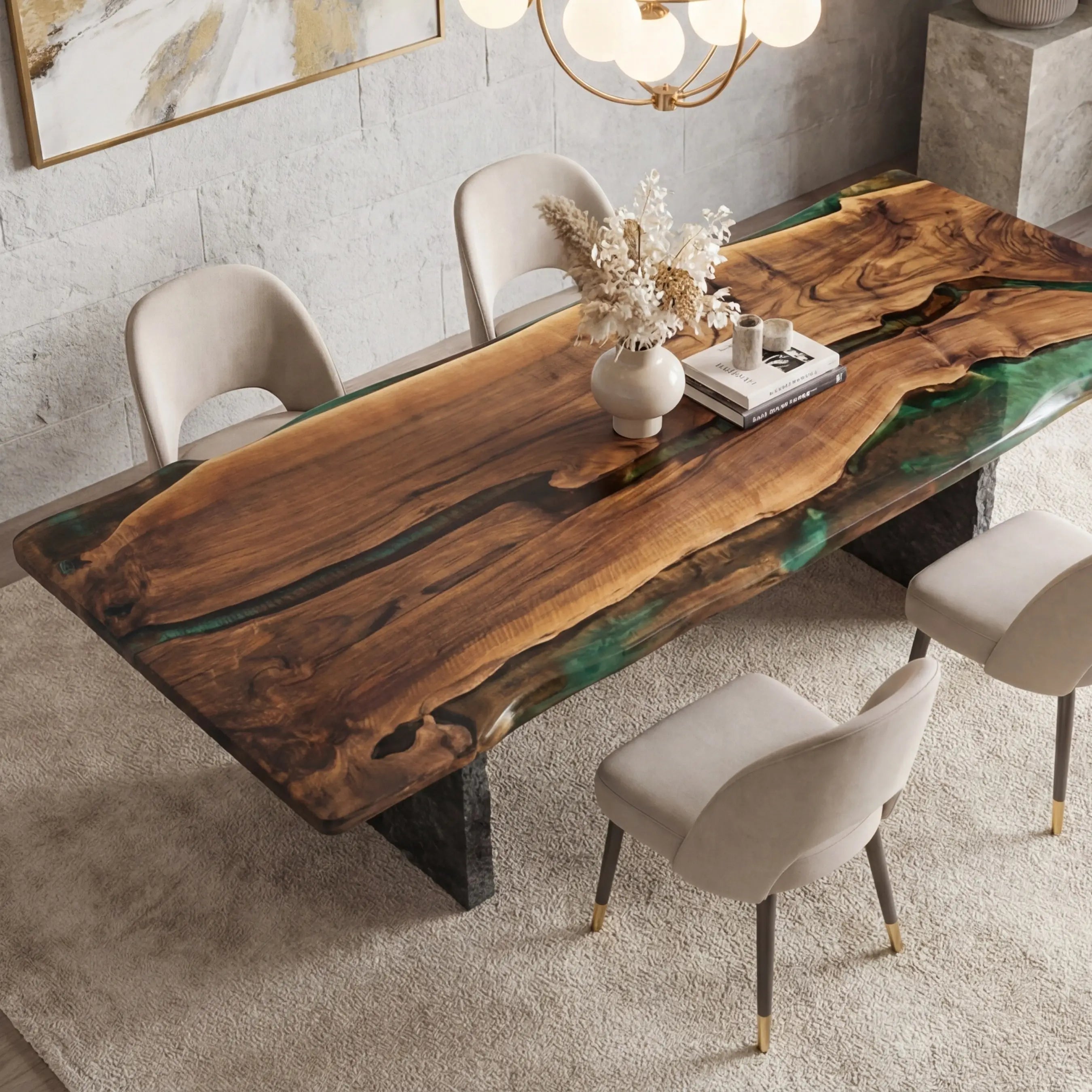 Custom-Black-Walnut-Epoxy-Resin-River-Table-Gold-Green-WRT-75-22