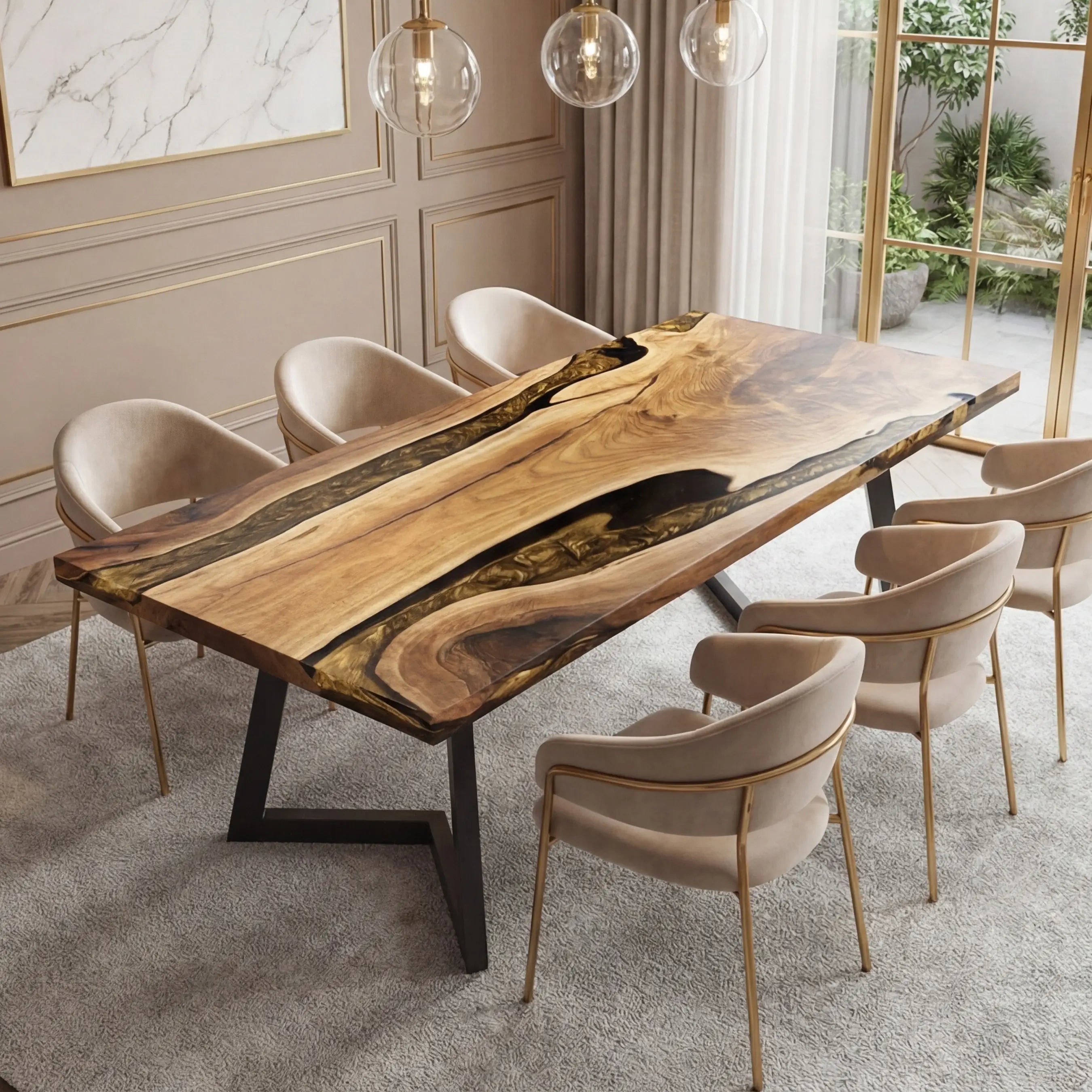 Custom-Black-Walnut-Epoxy-Resin-River-Table-Gold-QLT-57-20