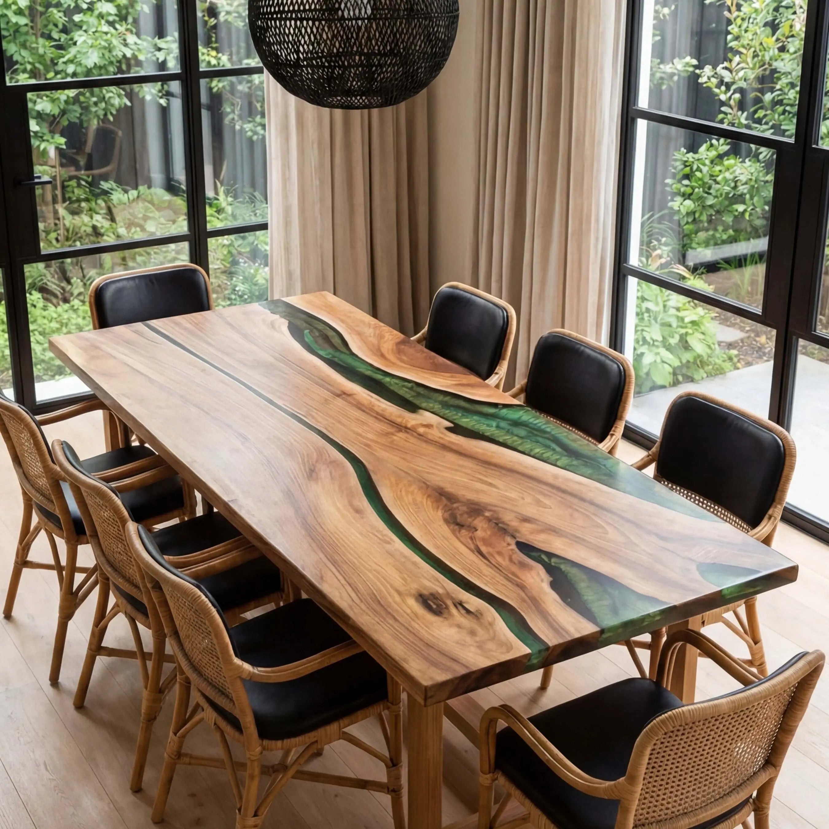 Custom-Black-Walnut-Epoxy-Resin-River-Table-Green-CR-67-22