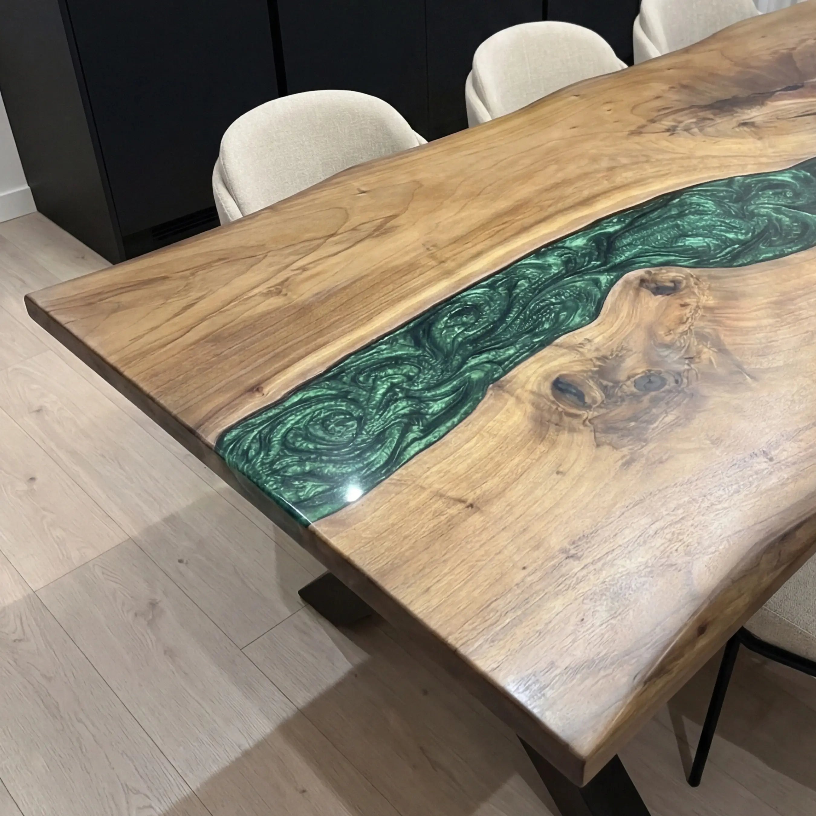 Custom-Black-Walnut-Epoxy-Resin-River-Table-Green-Pearl-ERT-47-20