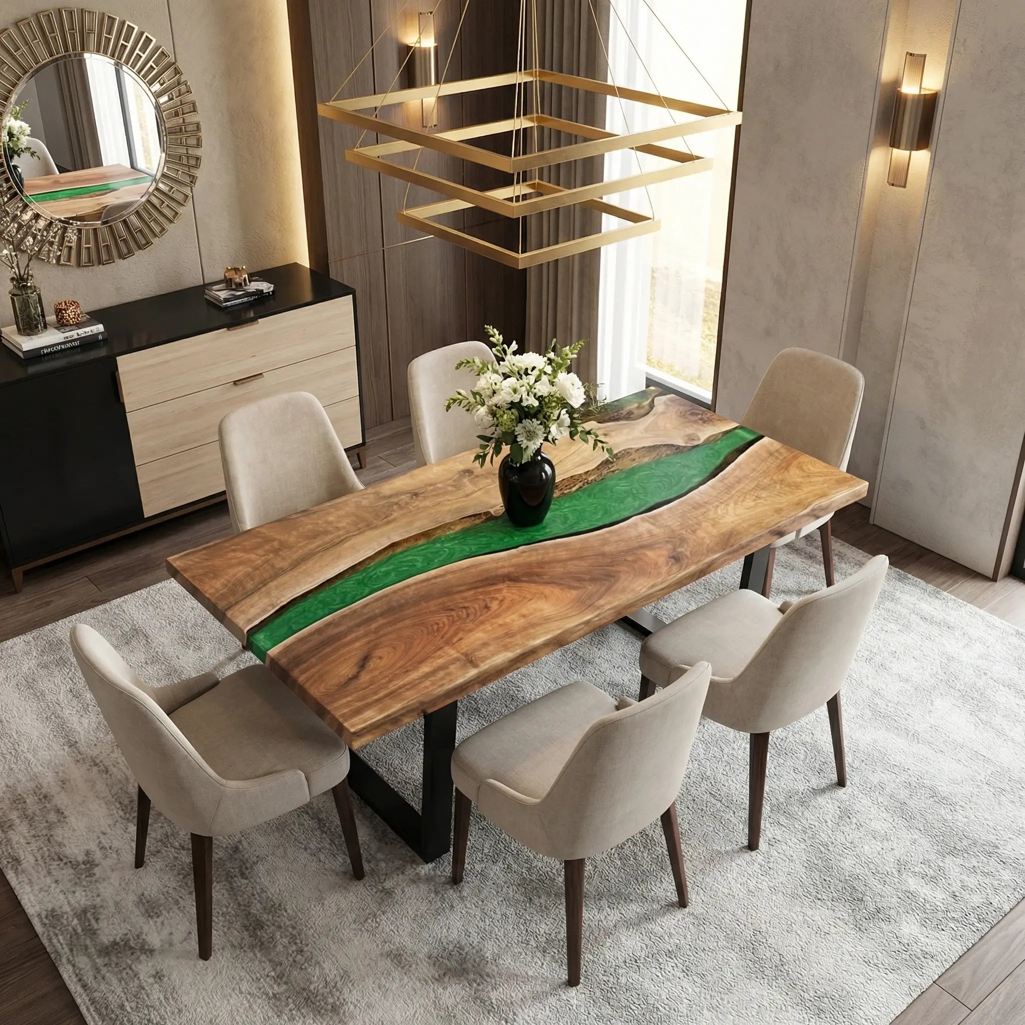Custom-Black-Walnut-Epoxy-Resin-River-Table-Green-Pearl-QRT-57-18
