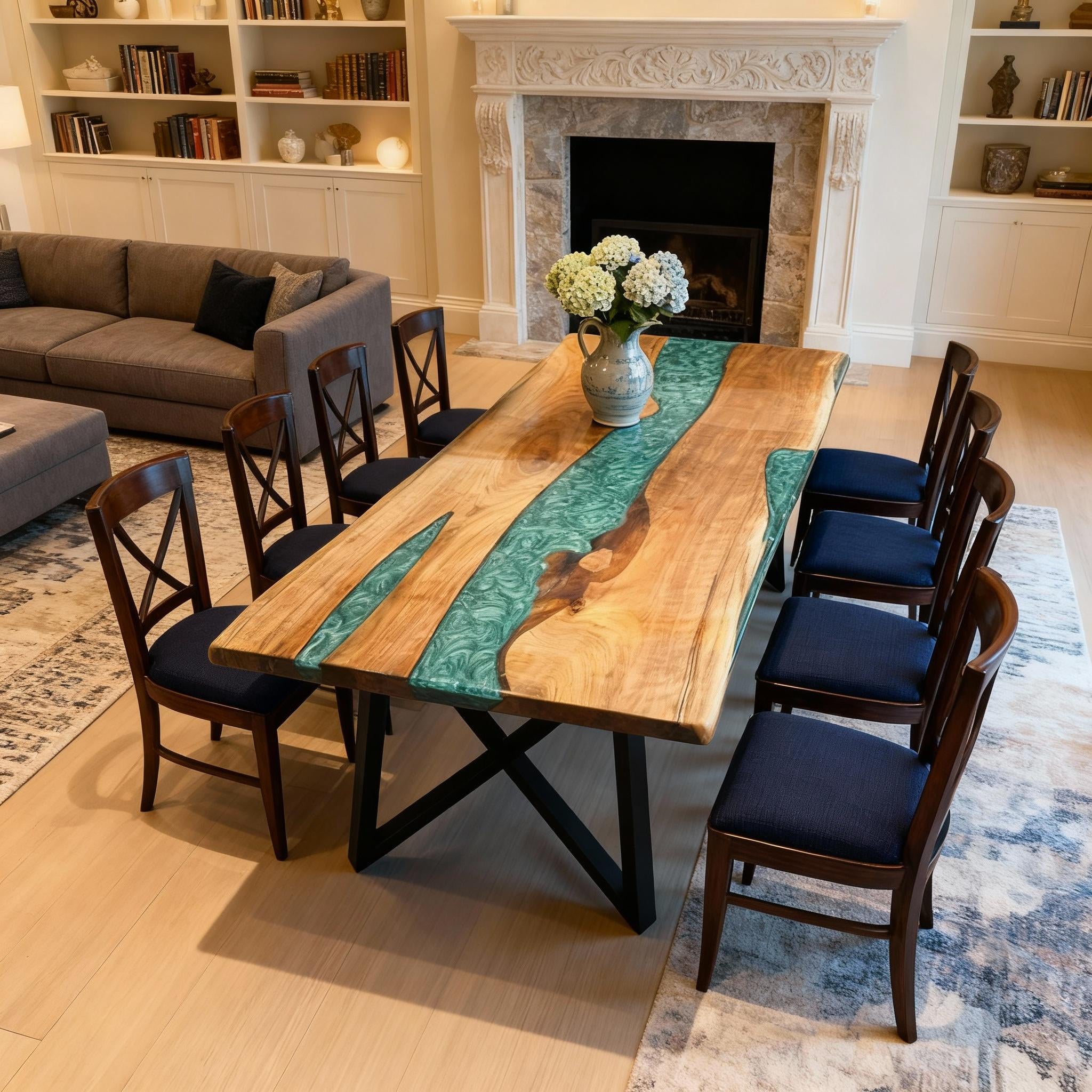 Custom-Black-Walnut-Epoxy-Resin-River-Table-Green-QRT-53-0235