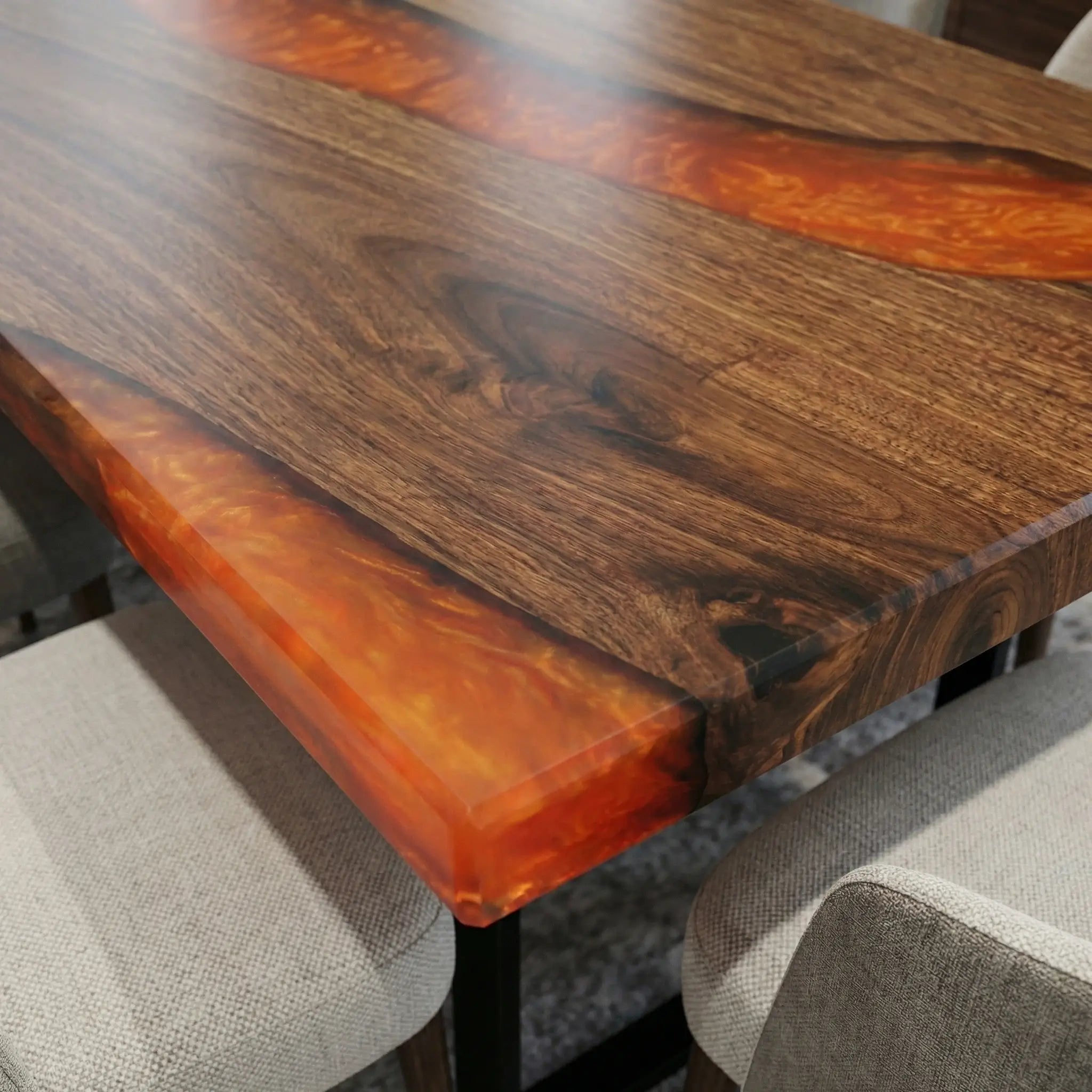 Custom-Black-Walnut-Epoxy-Resin-River-Table-Orange-Resin-ERA-56-21