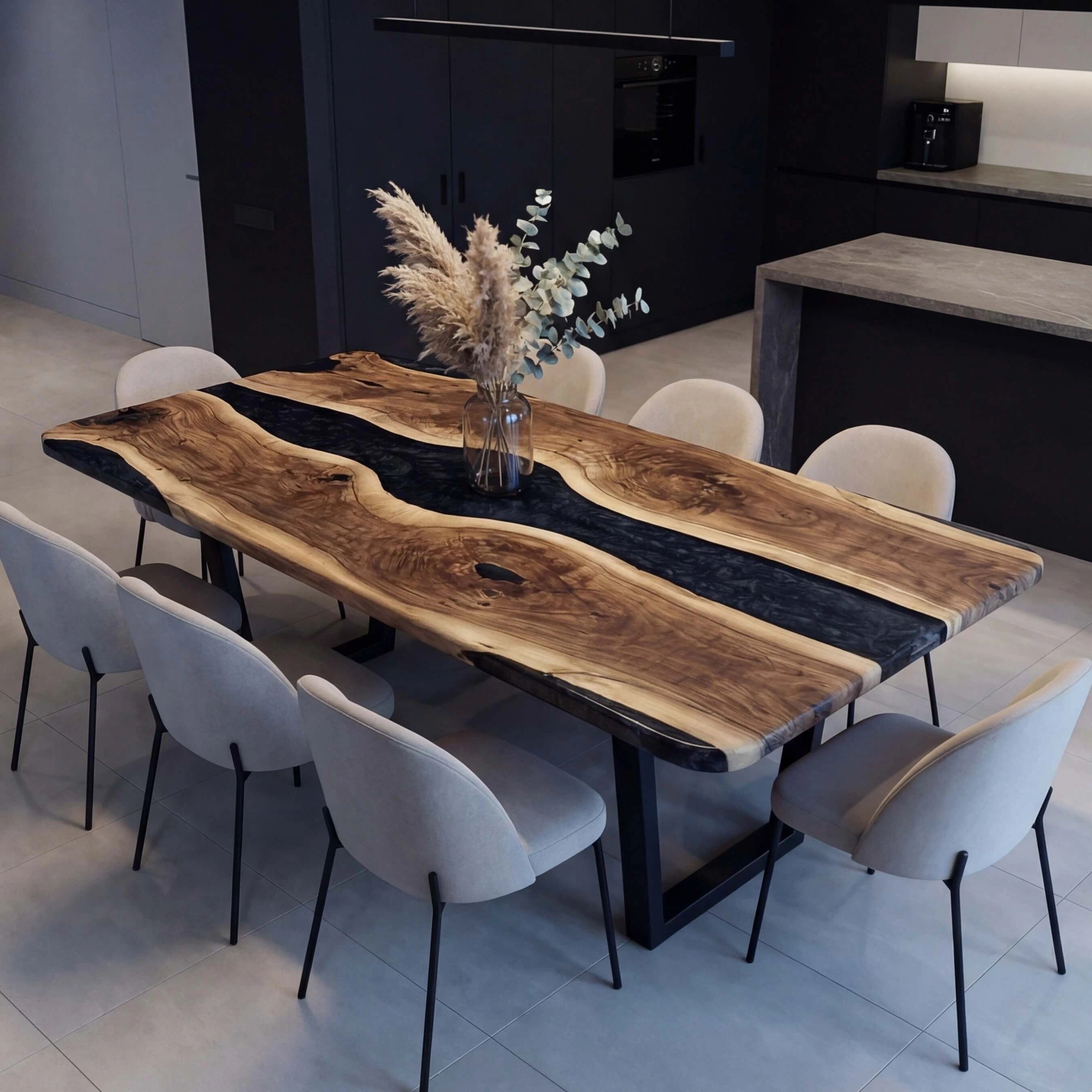 Custom-Black-Walnut-Epoxy-Resin-River-Table-Pearl-Gray-XRT-92-20