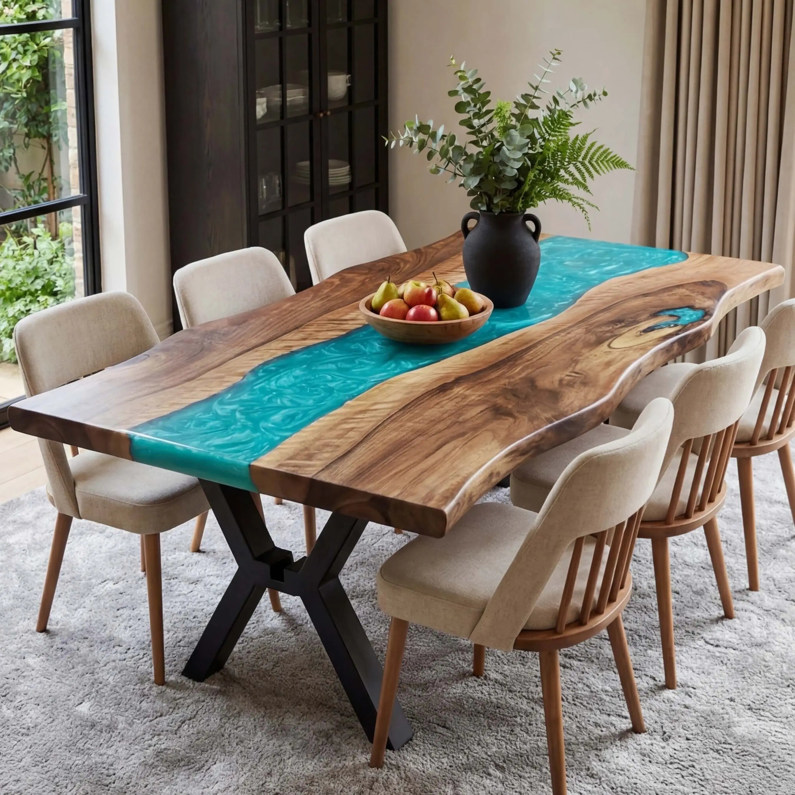 Custom-Black-Walnut-Epoxy-Resin-River-Table-Pearl-Green-TRT-58-20