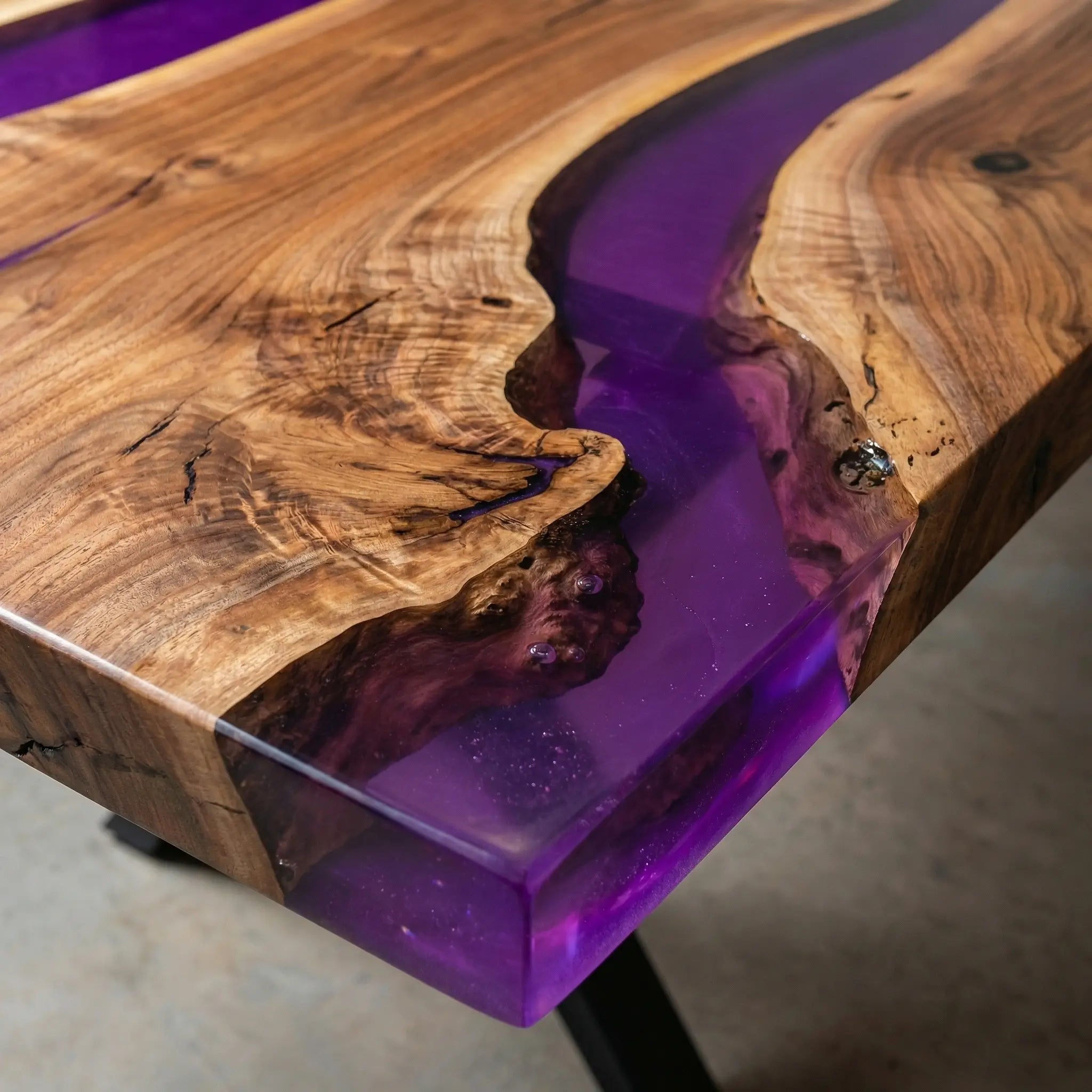 XWAG PRODUCTS X-TAGE PERPLE RESIN×WALNUT Custom Black Walnut Epoxy Resin River Table Purple Resin ABX-47