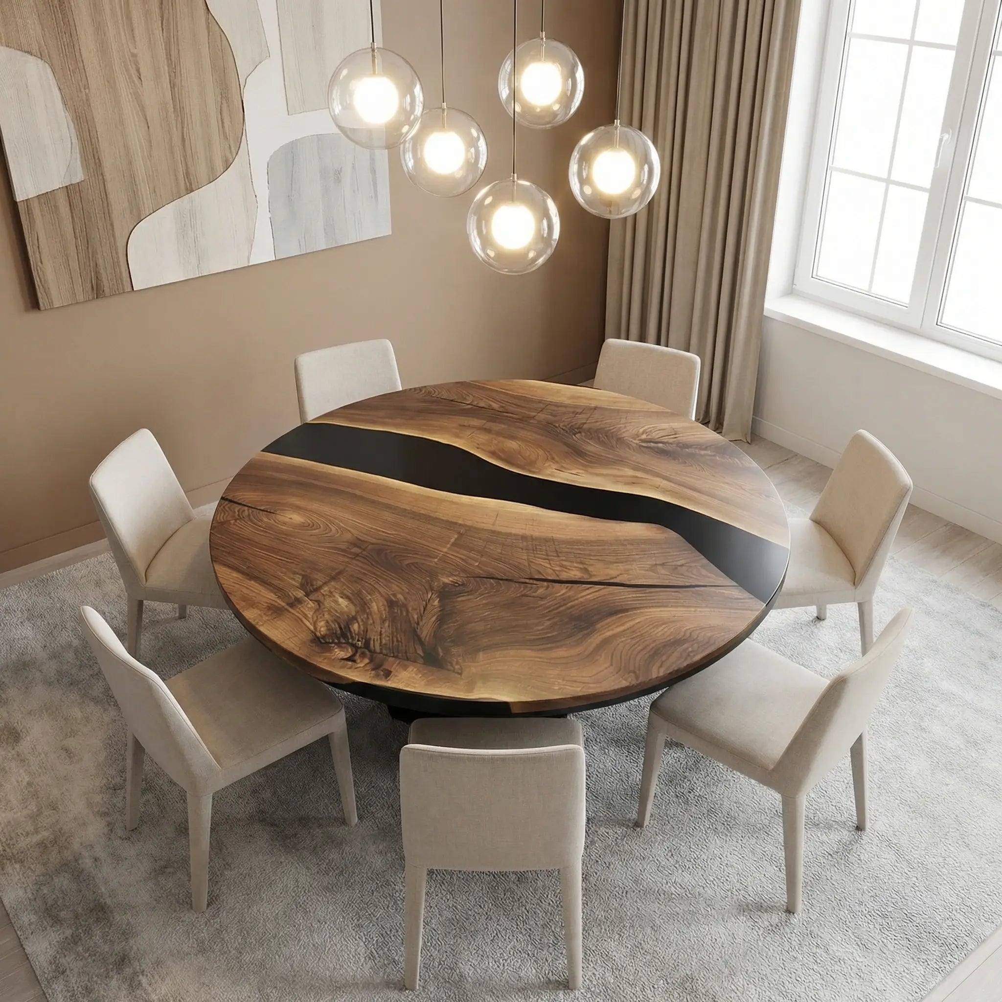 Custom-Black-Walnut-Epoxy-Resin-Round-Coffee-Table-Black-Resin-BRT-82-22