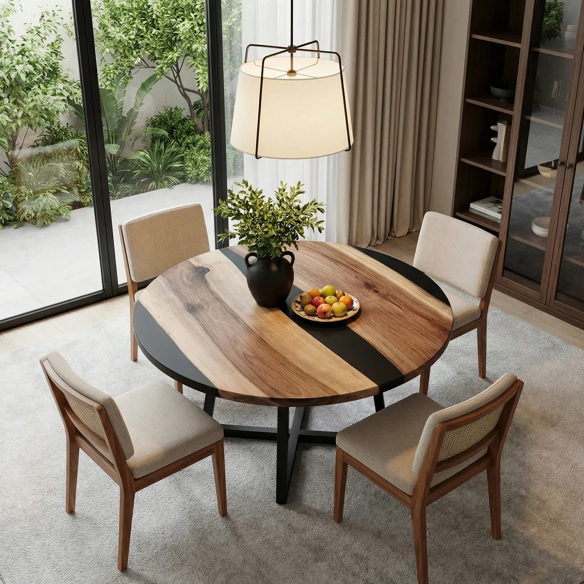 Custom-Black-Walnut-Epoxy-Resin-Round-Coffee-Table-Black-Resin-ERT-11-19