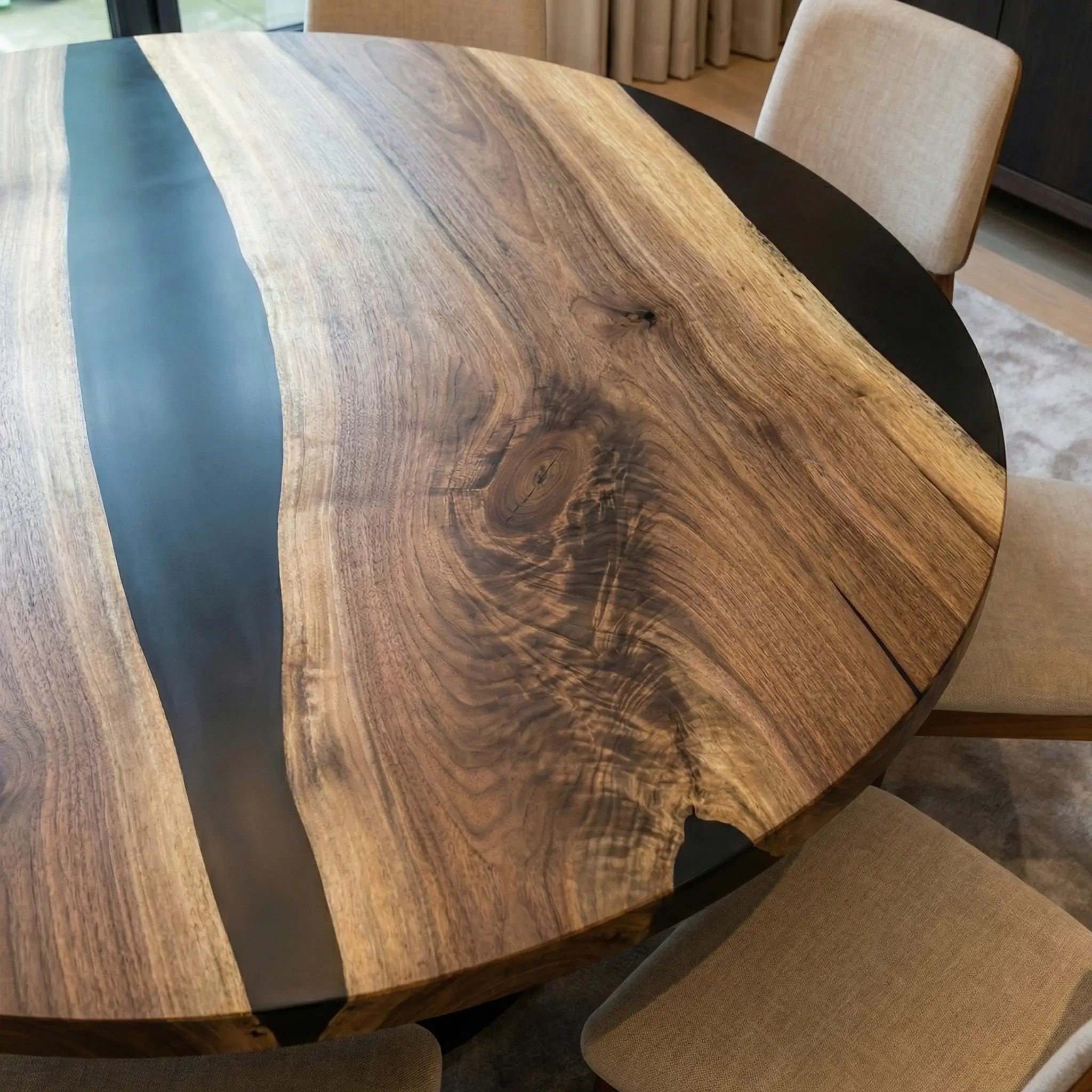 Custom-Black-Walnut-Epoxy-Resin-Round-Coffee-Table-Black-Resin-ERT-11-23
