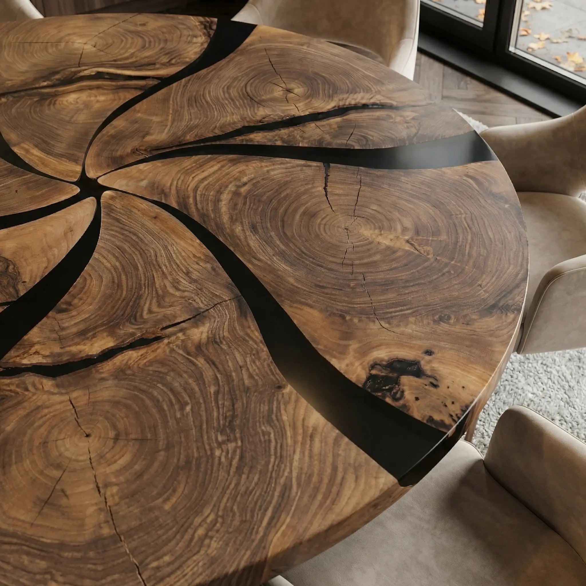 Custom-Black-Walnut-Epoxy-Resin-Round-Coffee-Table-Black-Resin-ERX-75-19