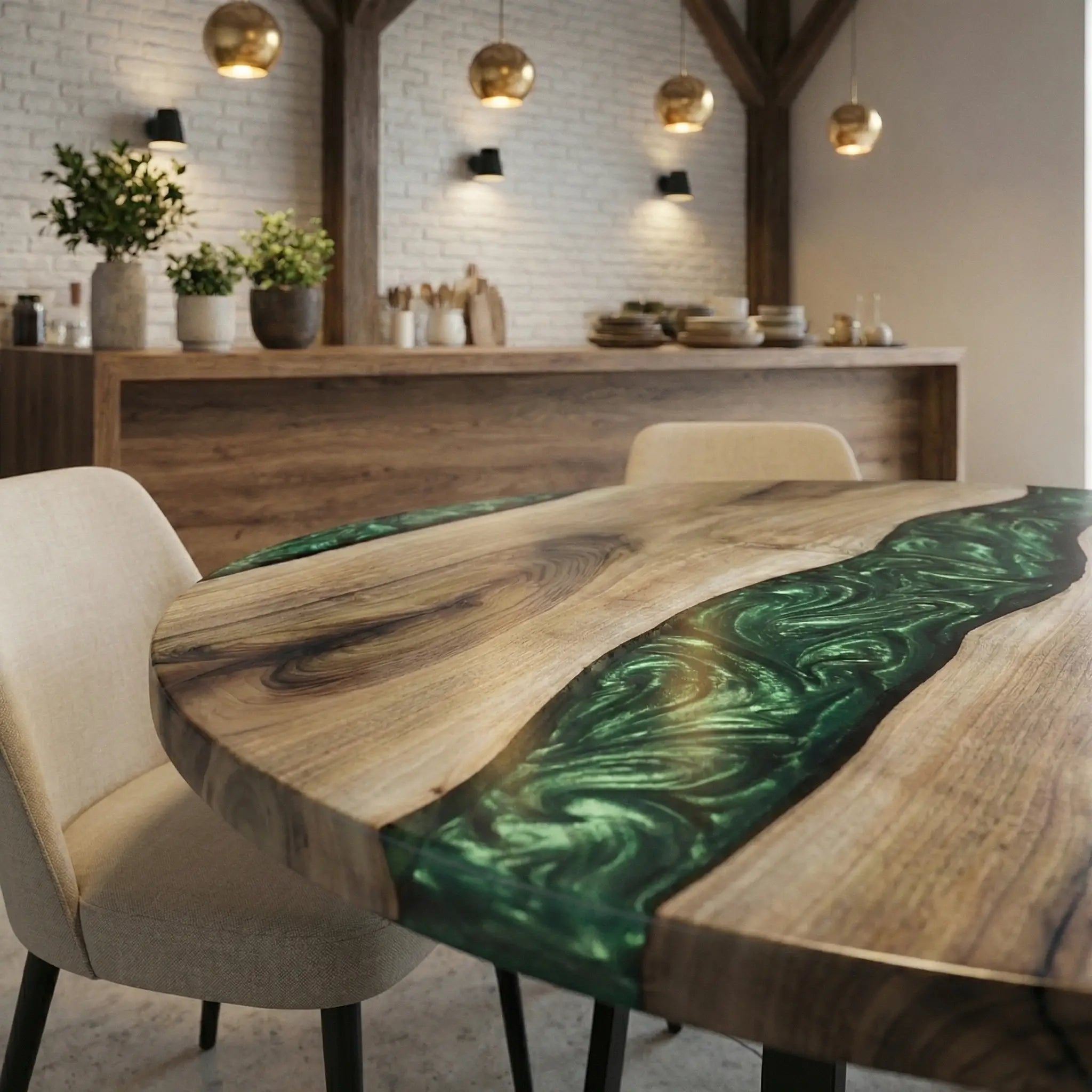 Custom-Black-Walnut-Epoxy-Resin-Round-Coffee-Table-Green-Resin-XRT-12-22