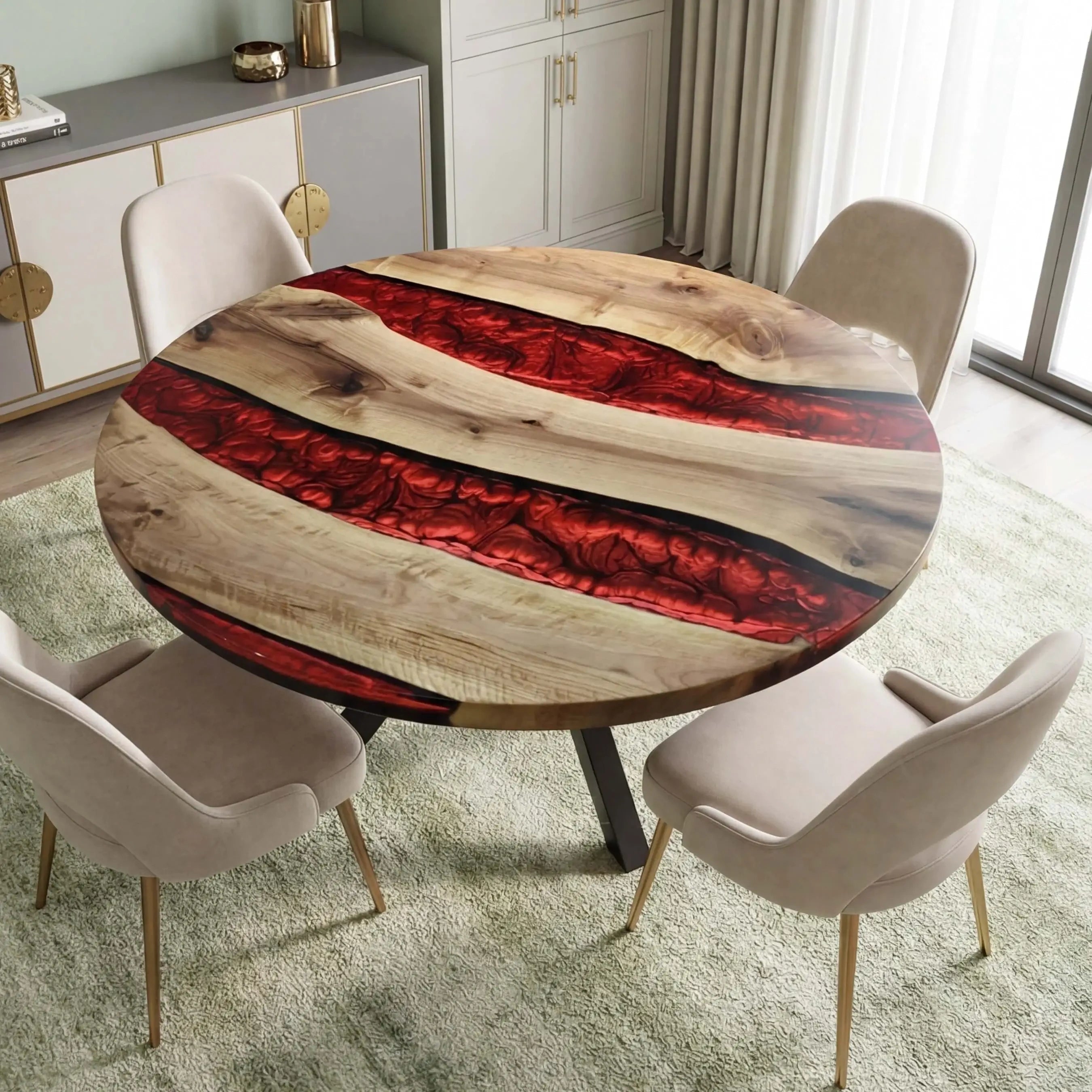 Custom-Black-Walnut-Epoxy-Resin-Round-Coffee-Table-Red-Resin-ORT-88-18