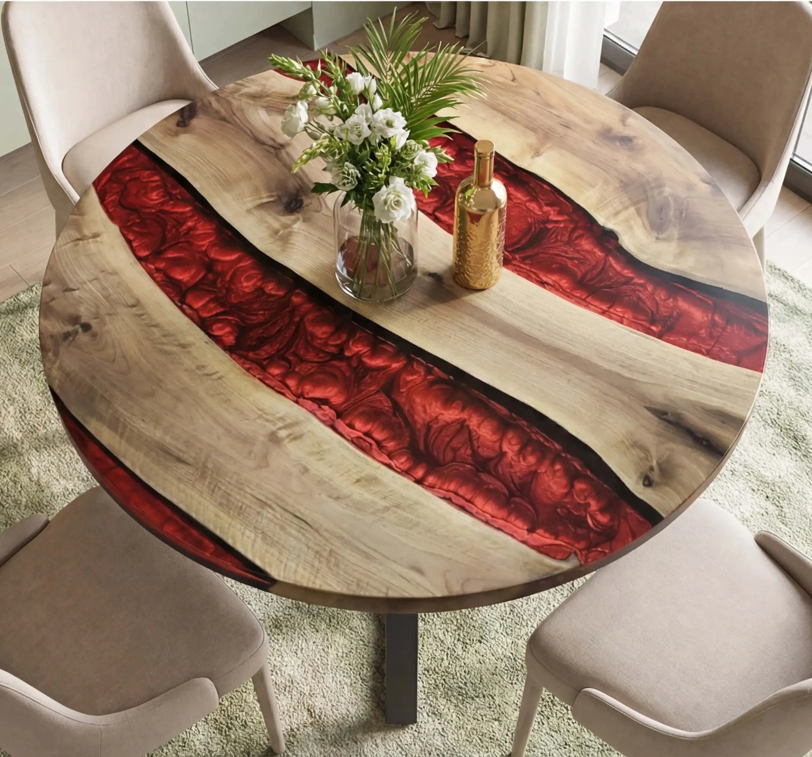 Custom-Black-Walnut-Epoxy-Resin-Round-Coffee-Table-Red-Resin-ORT-88-19