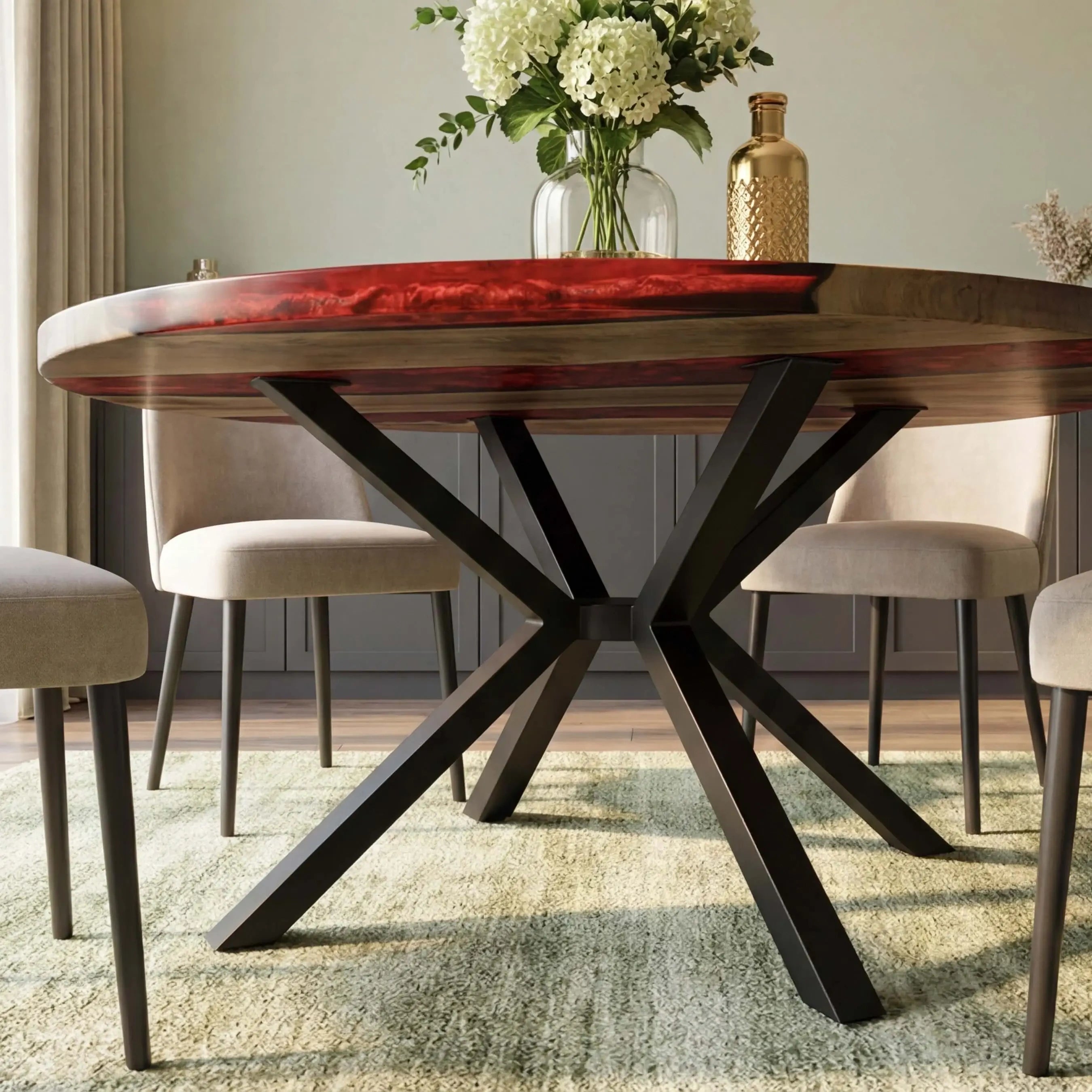 Custom-Black-Walnut-Epoxy-Resin-Round-Coffee-Table-Red-Resin-ORT-88-21