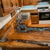 Custom Olive Epoxy Resin River Kitchen Countertop Blue Stone ERX-47