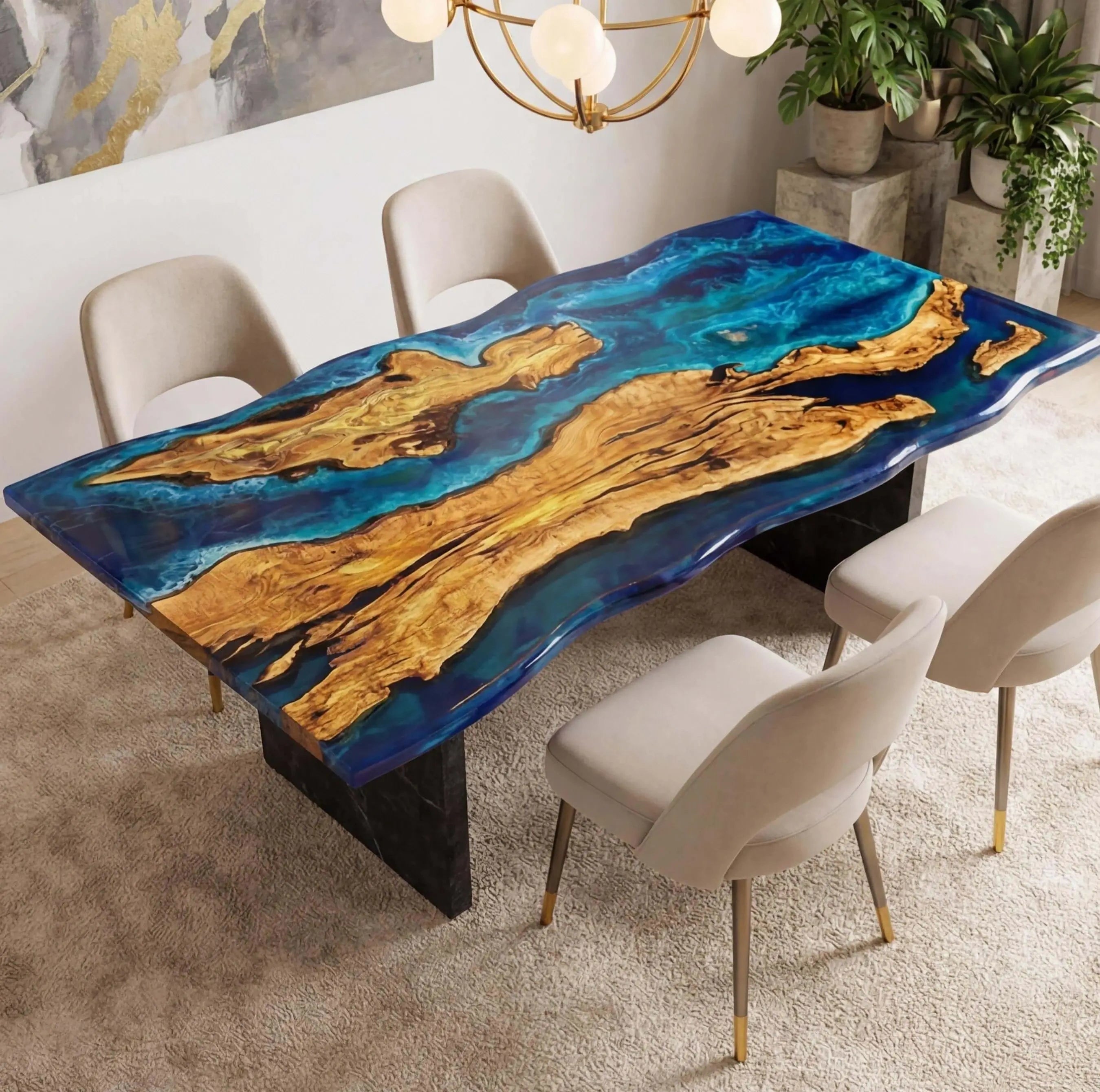Custom-Olive-Epoxy-Resin-River-Table-Blue-Resin-ORT-67-23