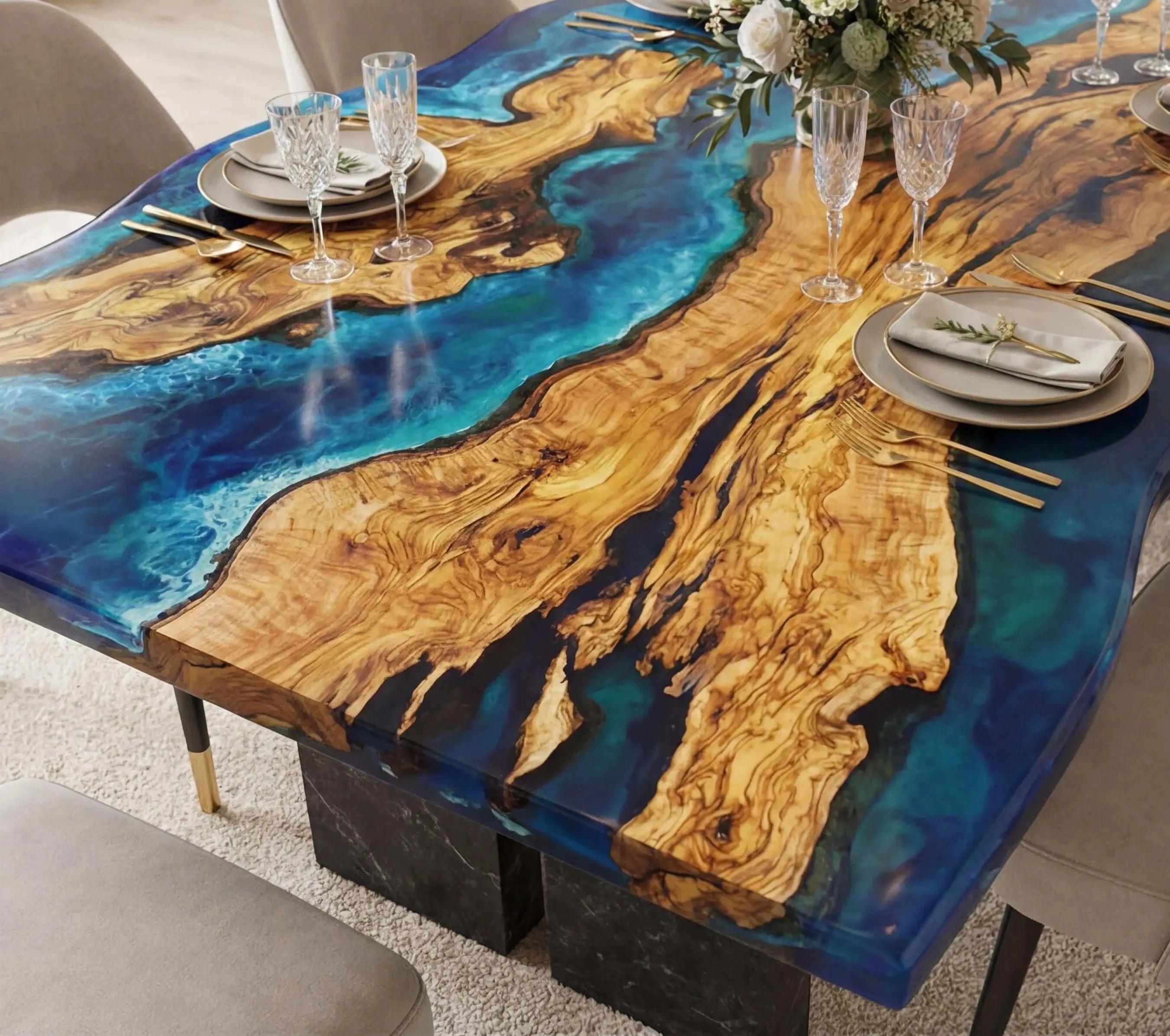 Custom-Olive-Epoxy-Resin-River-Table-Blue-Resin-ORT-67-24