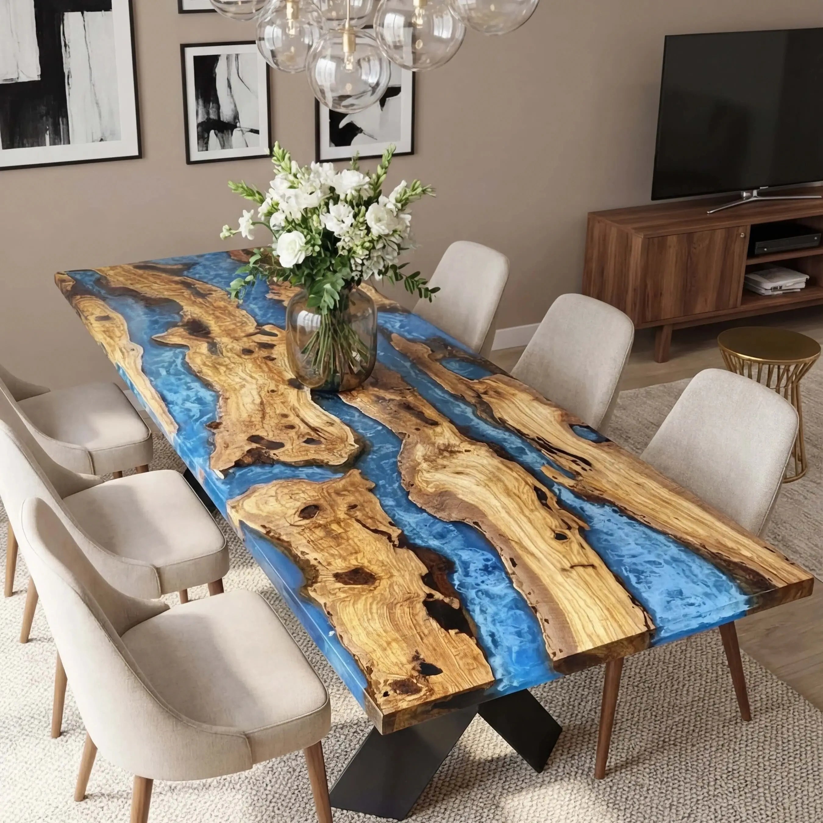 Custom-Olive-Epoxy-Resin-River-Table-Blue-Waves-ERT-44-24