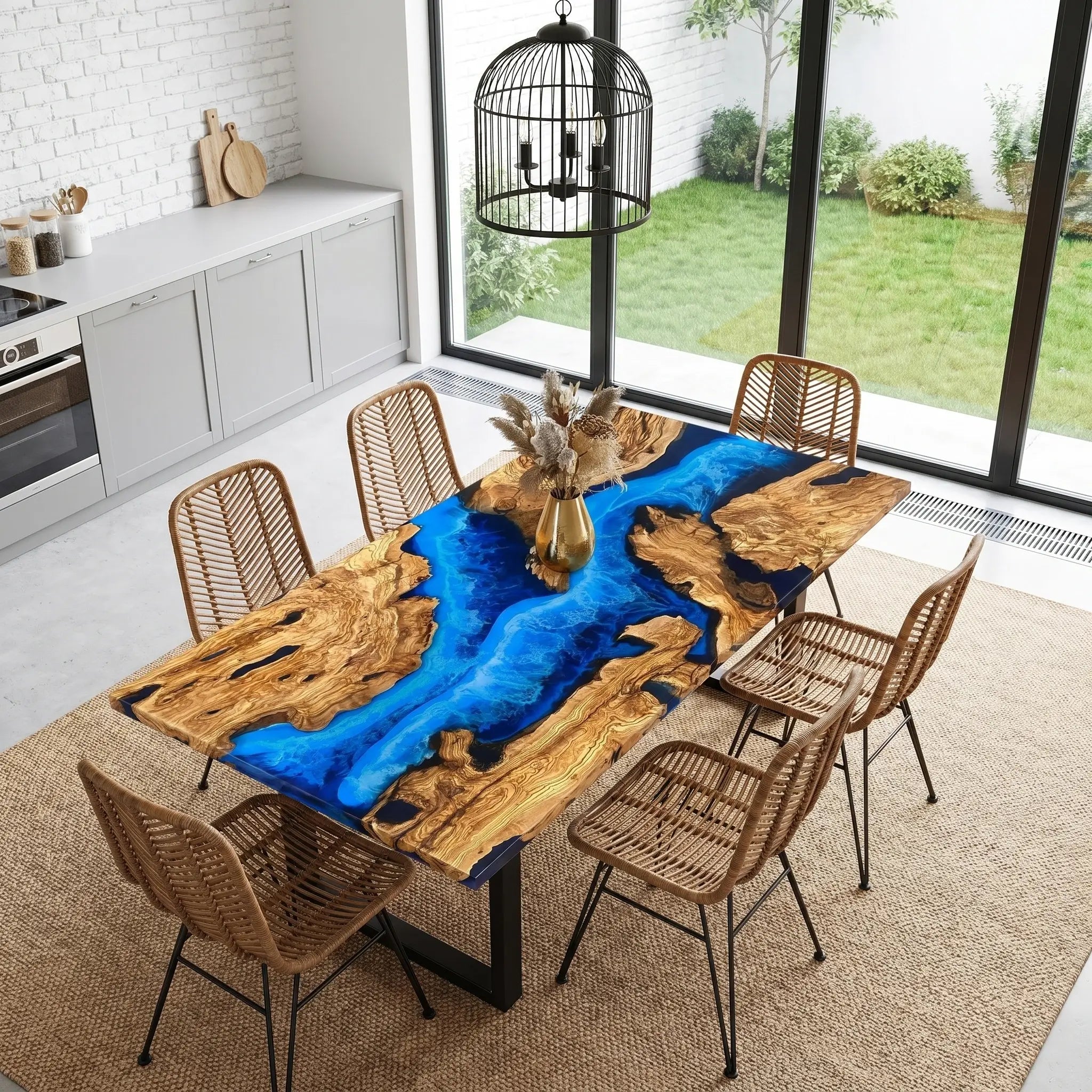 Custom-Olive-Epoxy-Resin-River-Table-Blue-Waves-JYT-37-22