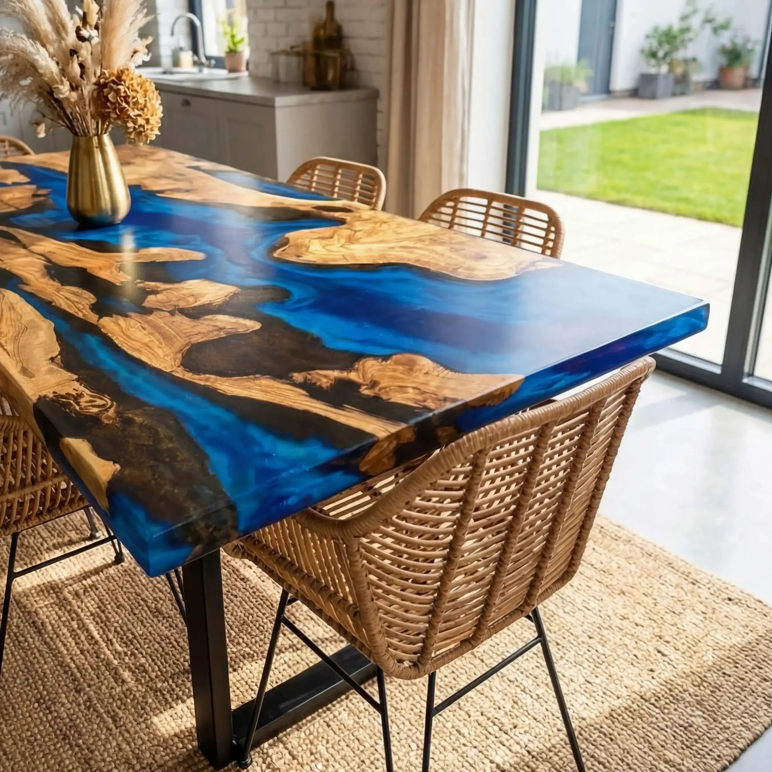 Custom-Olive-Epoxy-Resin-River-Table-Blue-Waves-RXT-82-22