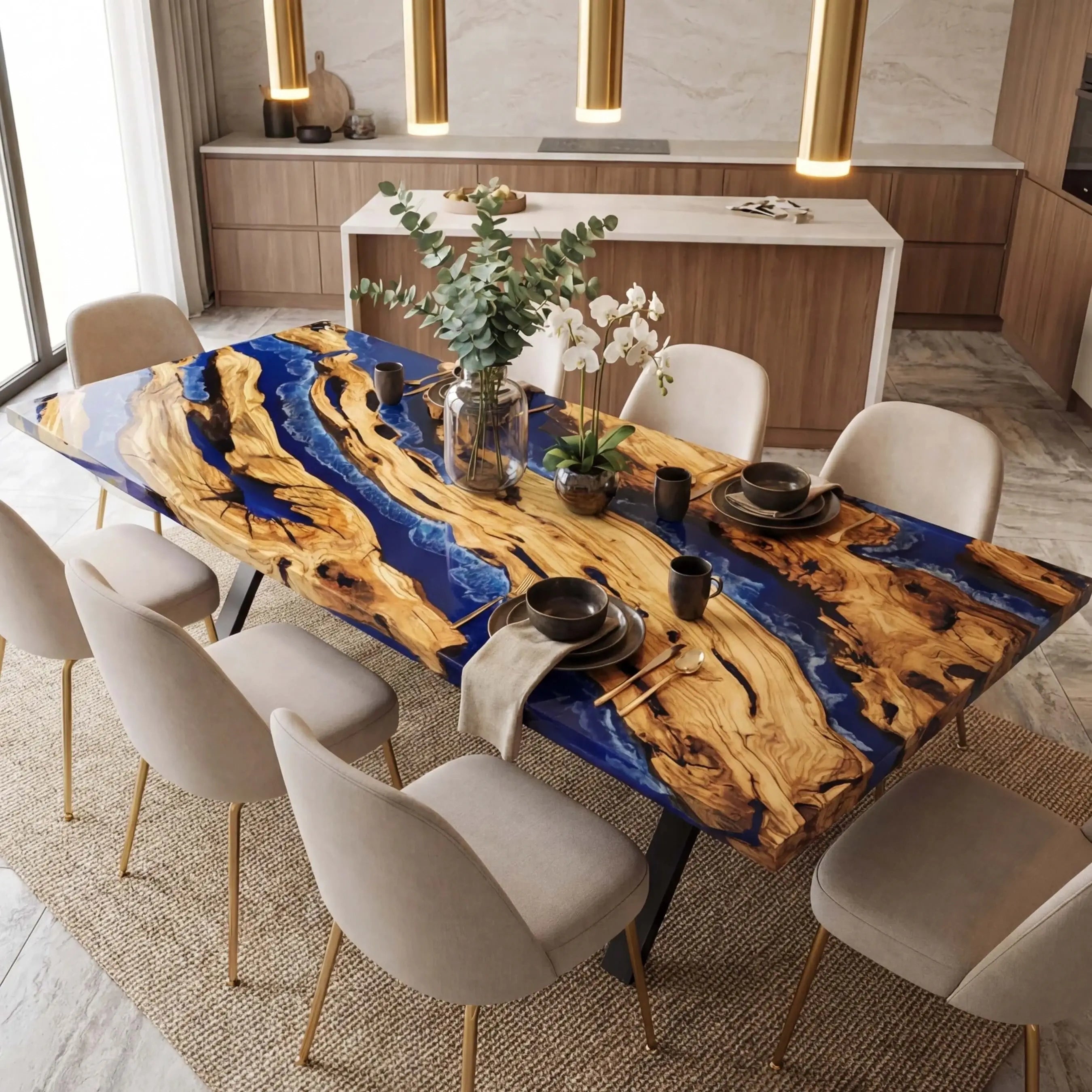 Custom-Olive-Epoxy-Resin-River-Table-Blue-Waves-XYT-58-19